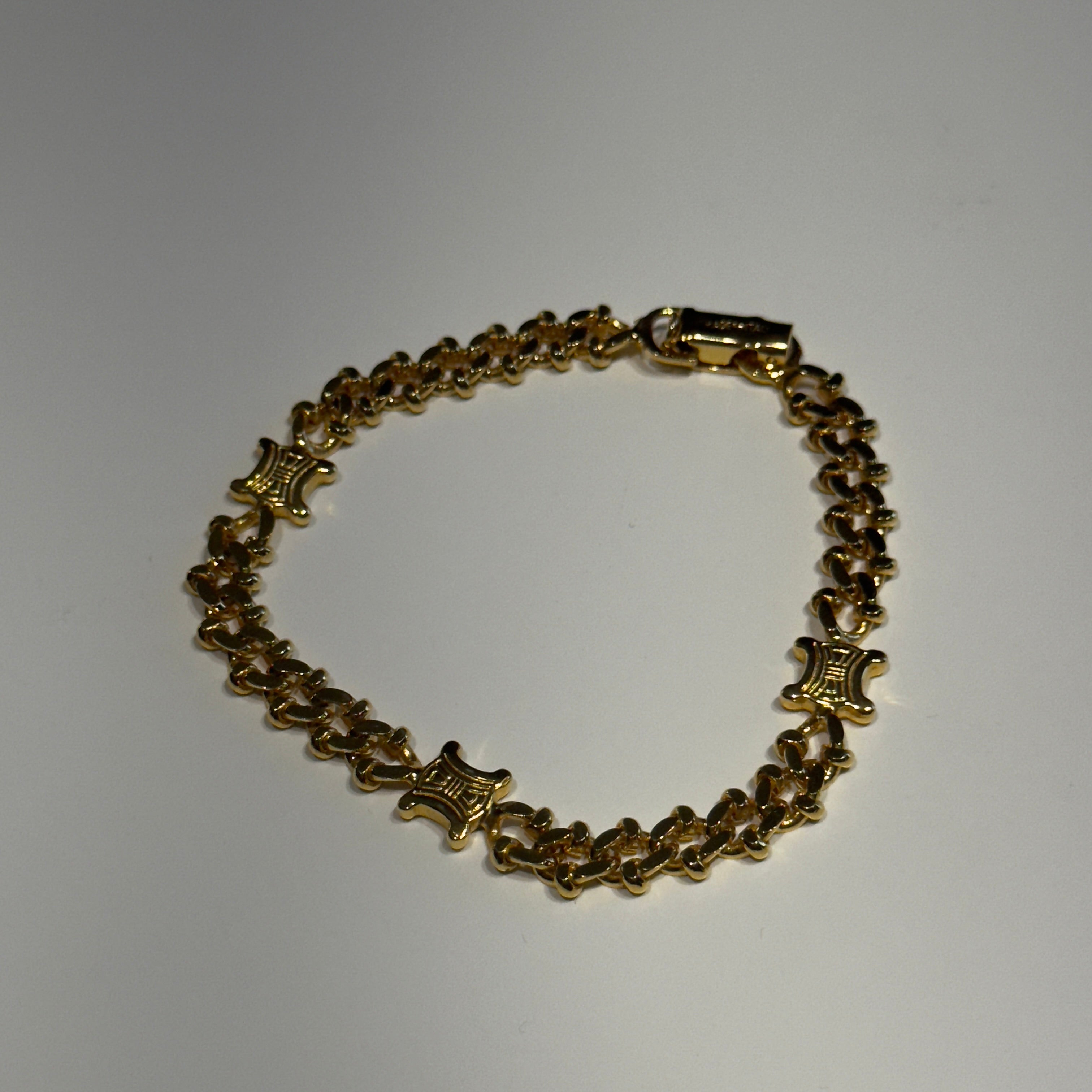 Celine Gold Tone Triomphe Bracelet - Queen May