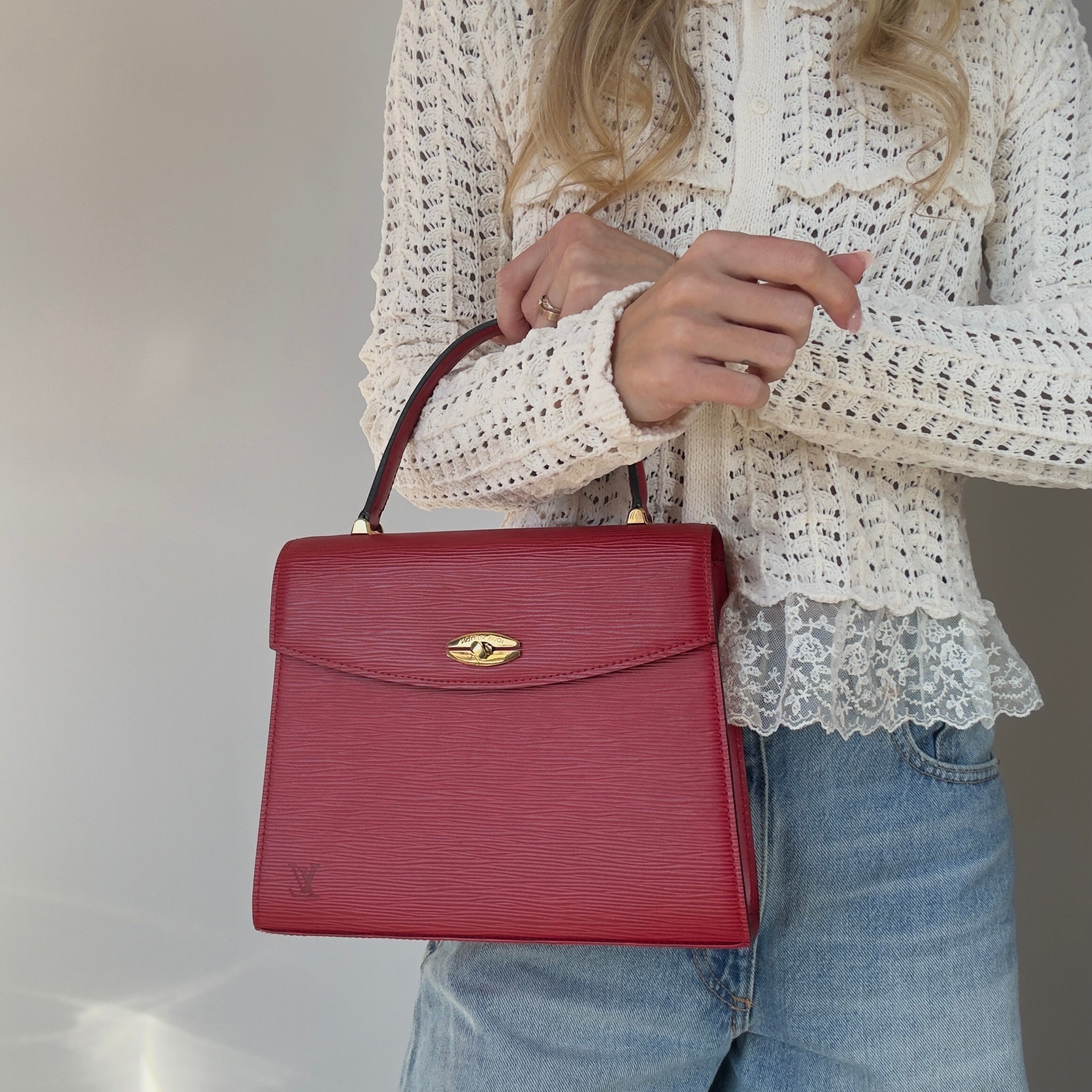 Louis Vuitton Red Epi Leather Malesherbes Top Handle - Queen May
