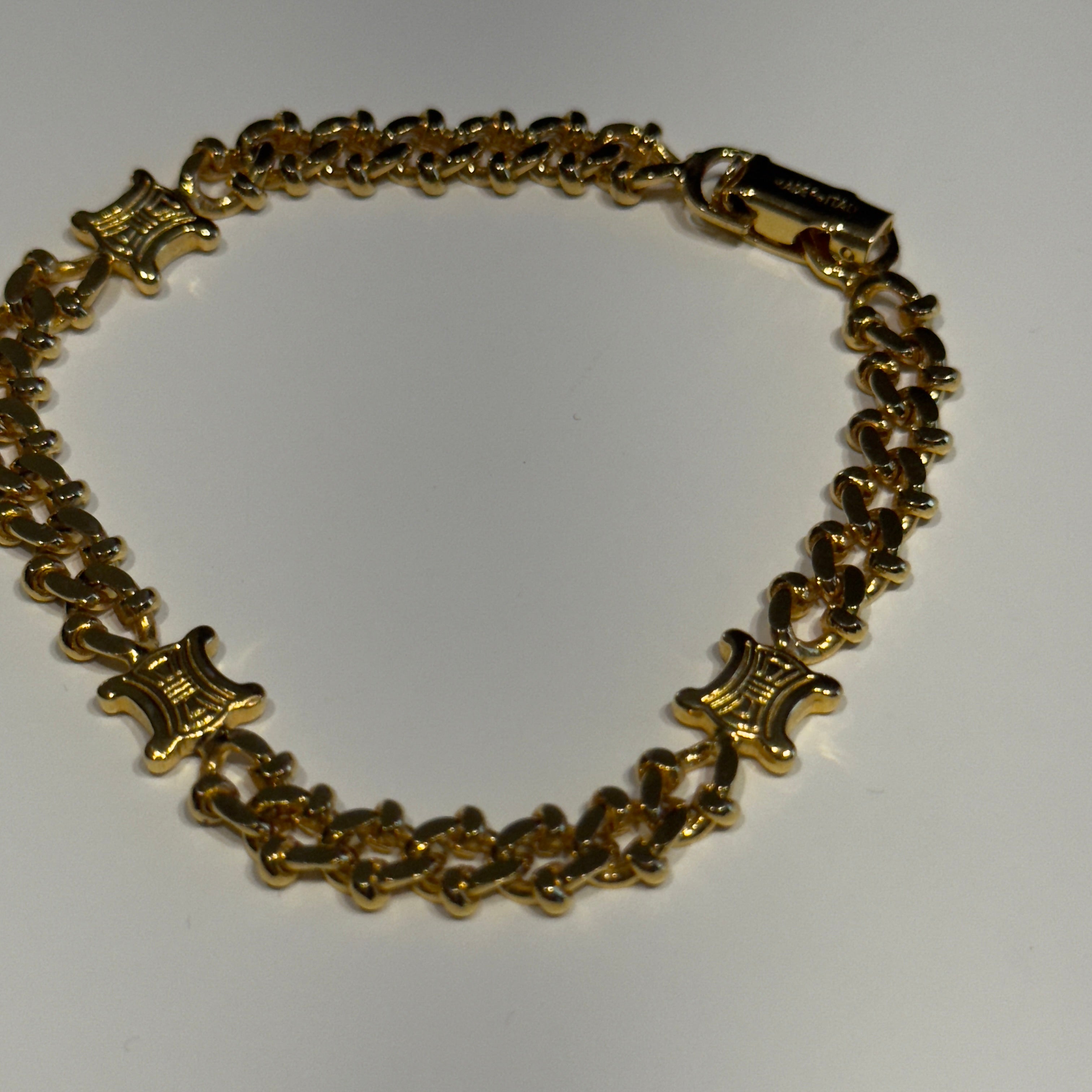 Celine Gold Tone Triomphe Bracelet - Queen May