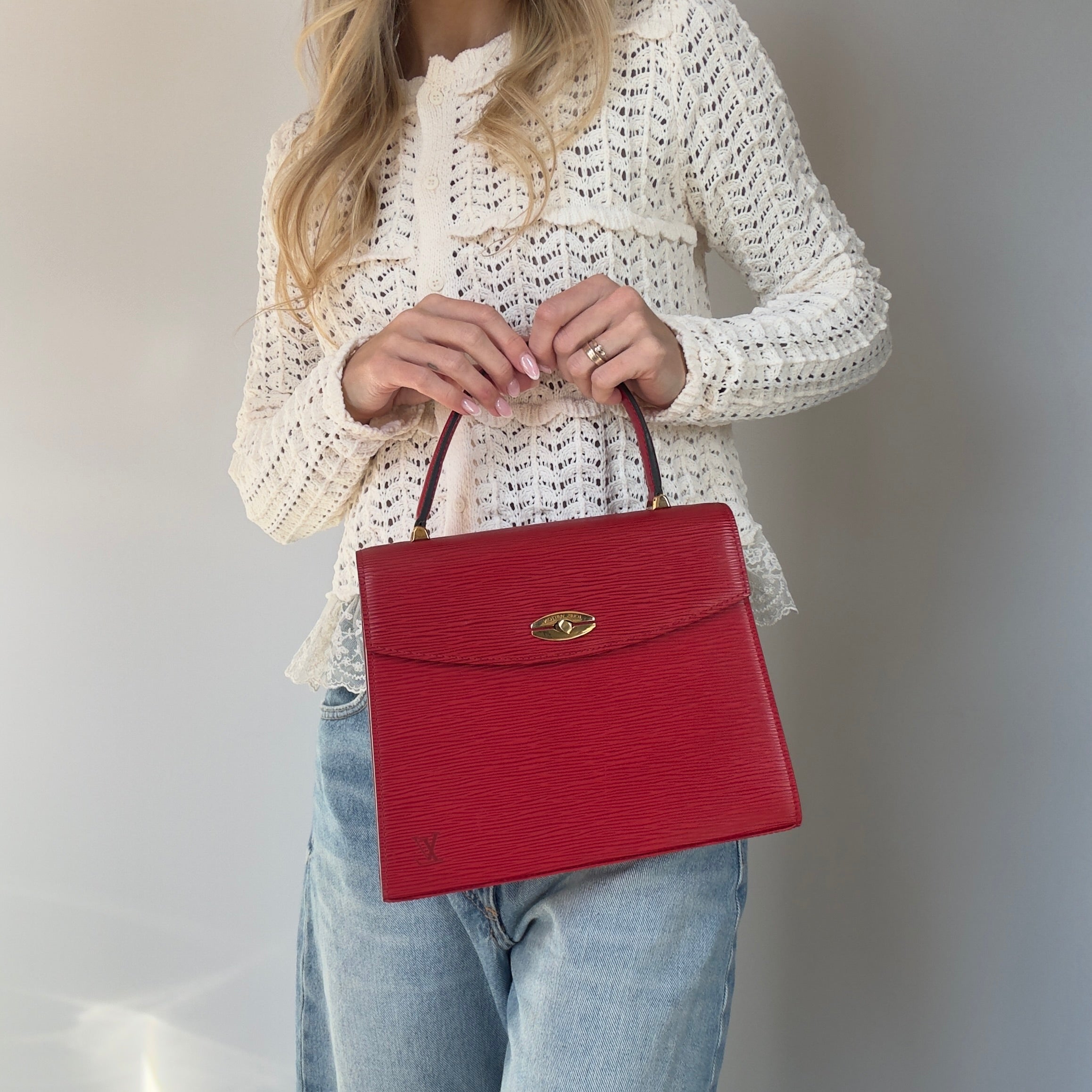Louis Vuitton Red Epi Leather Malesherbes Top Handle - Queen May