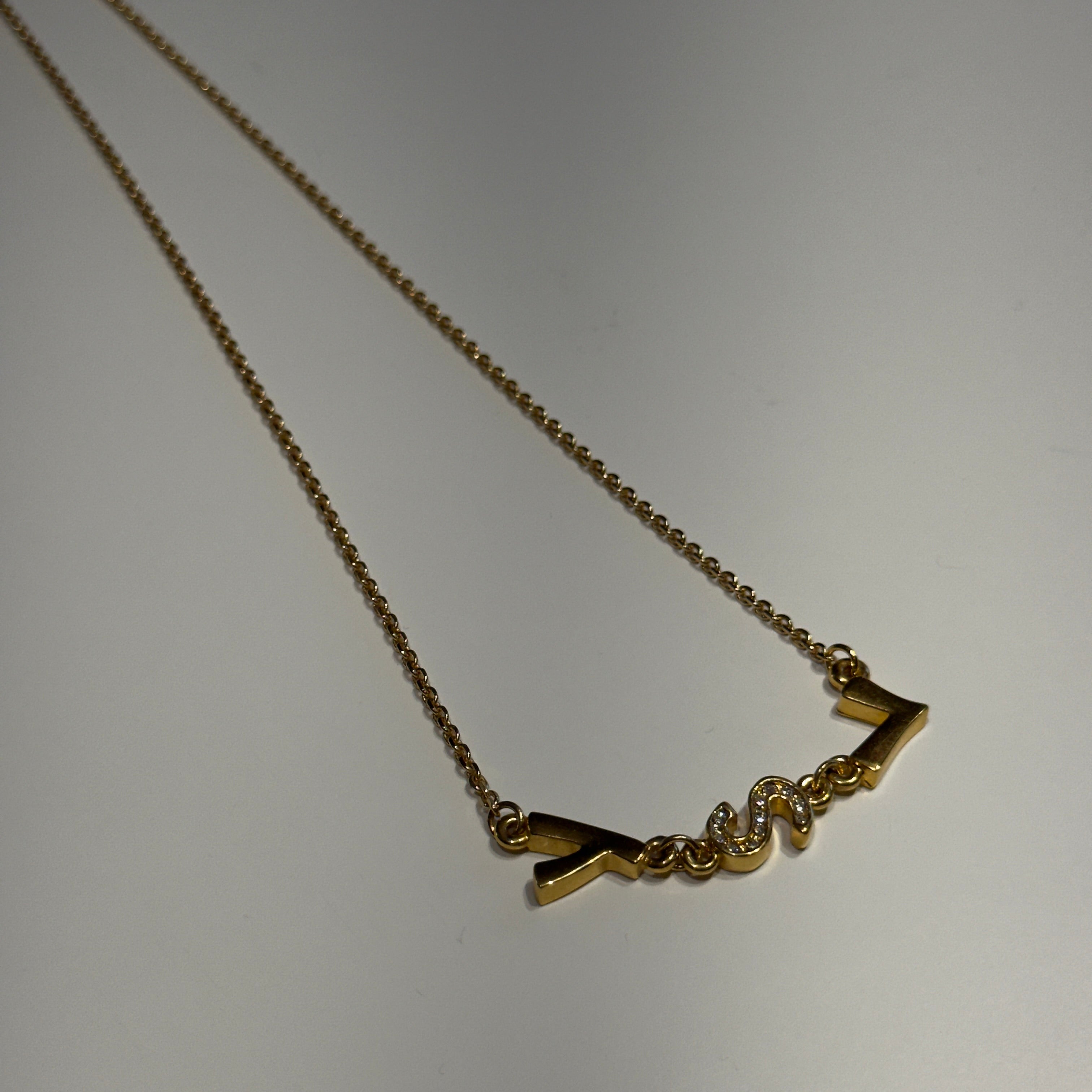 Saint Laurent YSL Logo Pendant Necklace