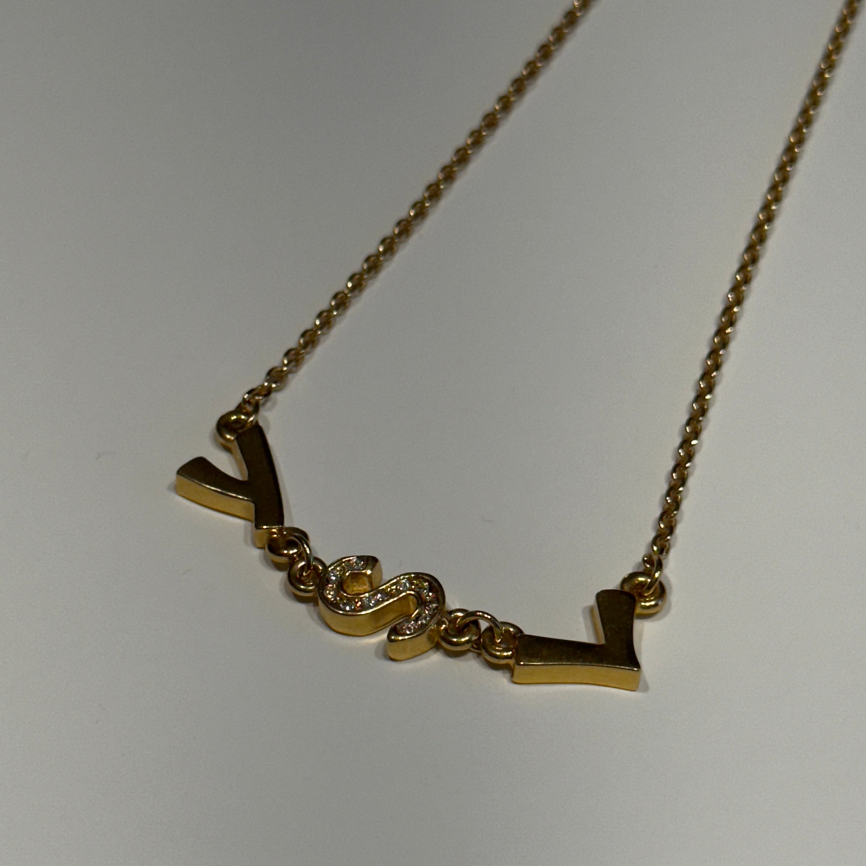 Saint Laurent YSL Logo Pendant Necklace