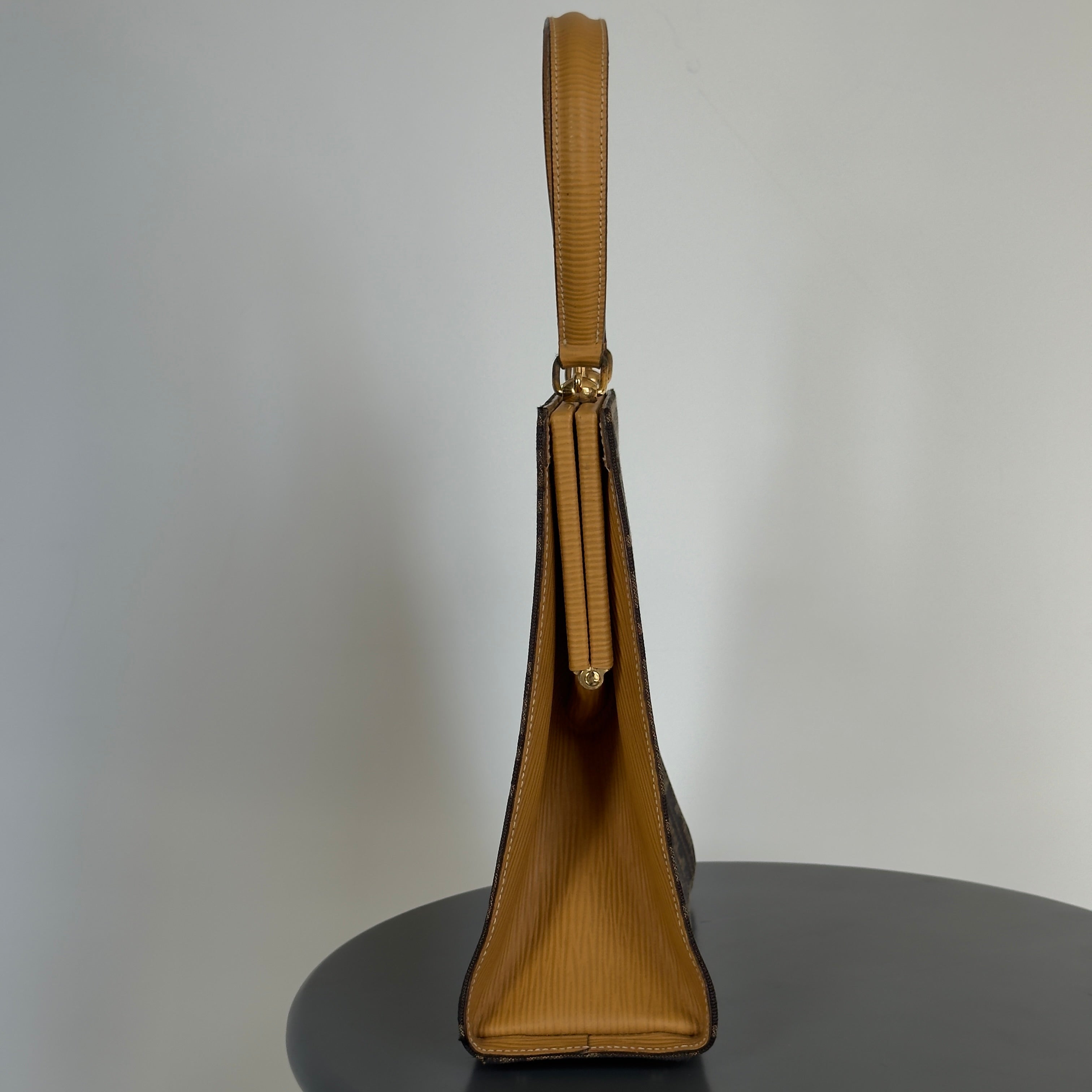 Fendi Brown Zucca Canvas Kiss Lock Bag