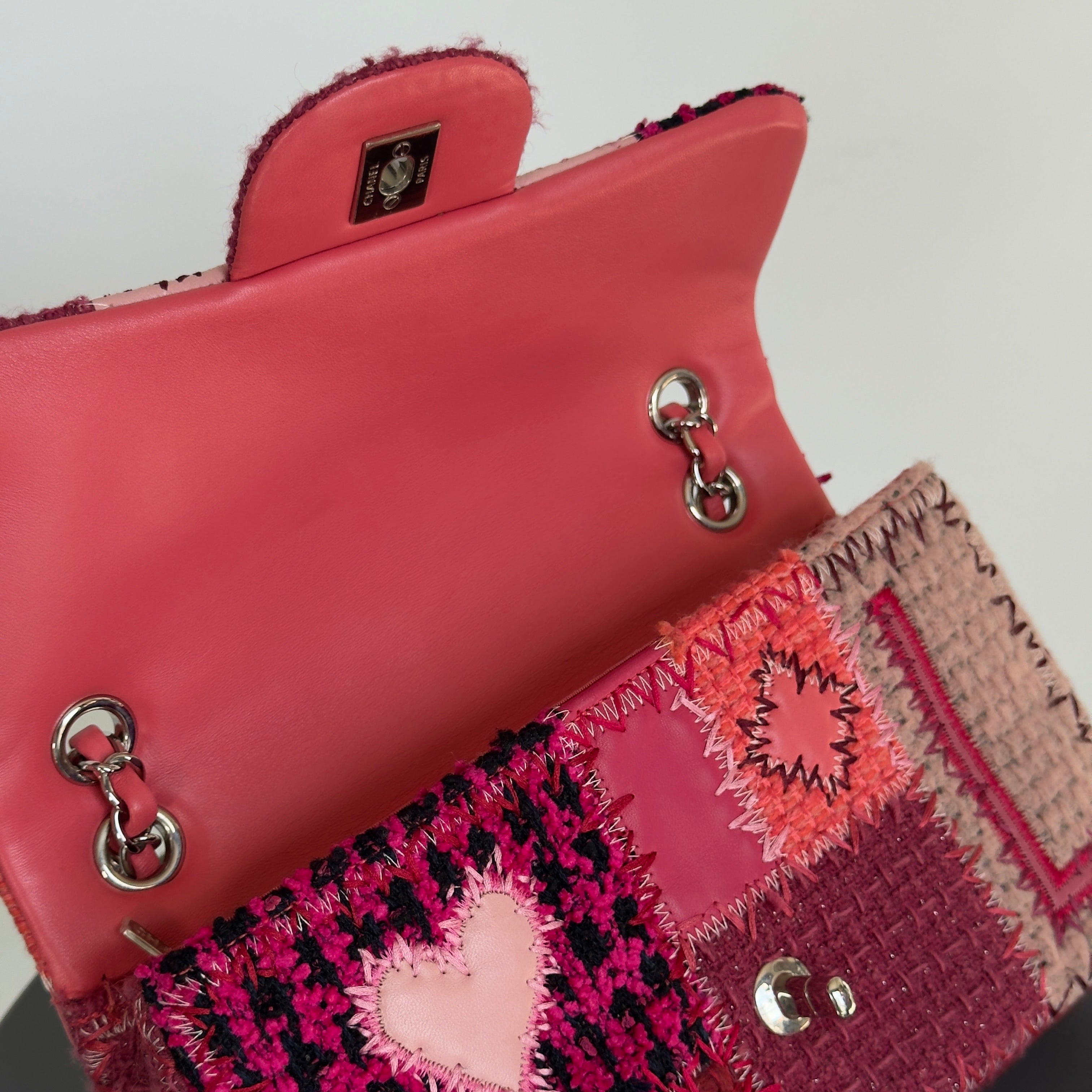 Ultra Rare Chanel Pink Tweed Patchwork Flap Bag - Queen May
