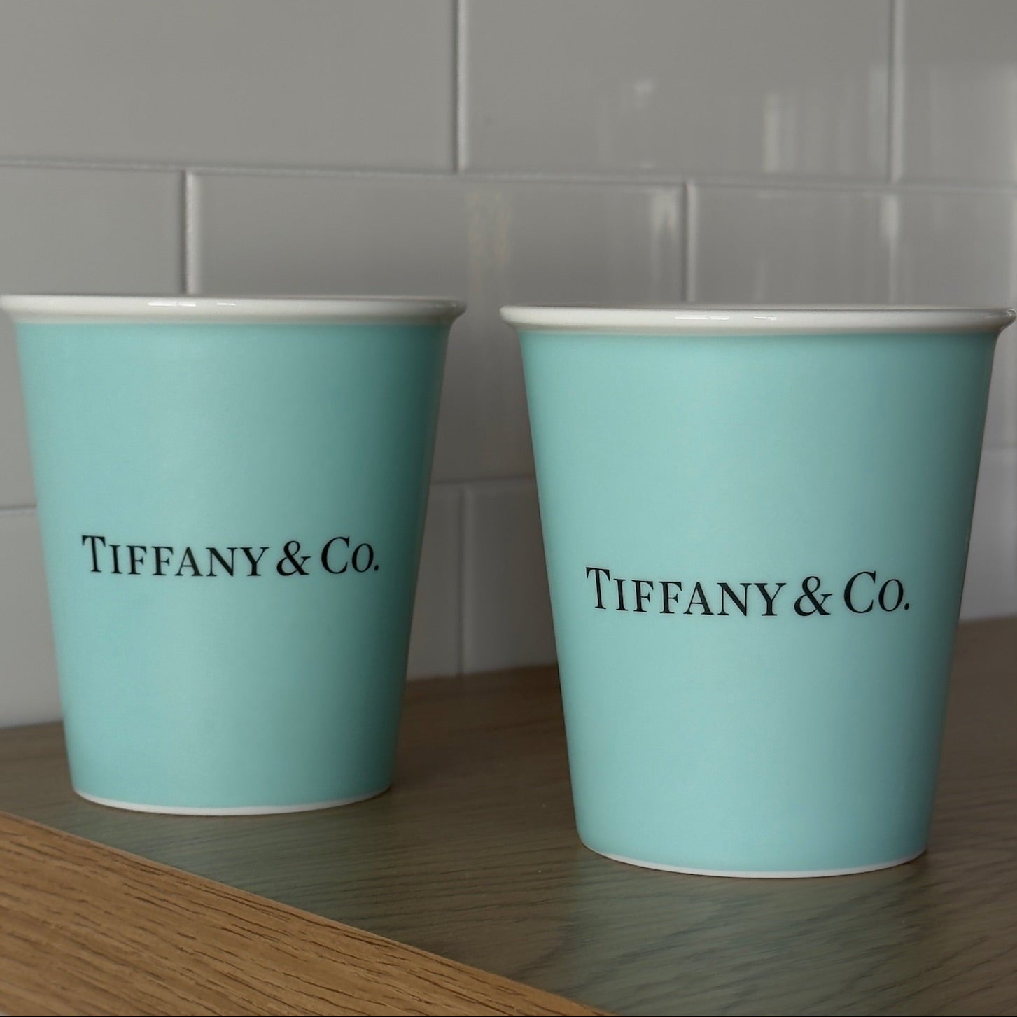Tiffany Coffee Cups In Bone China Tiffany Blue Set of Two