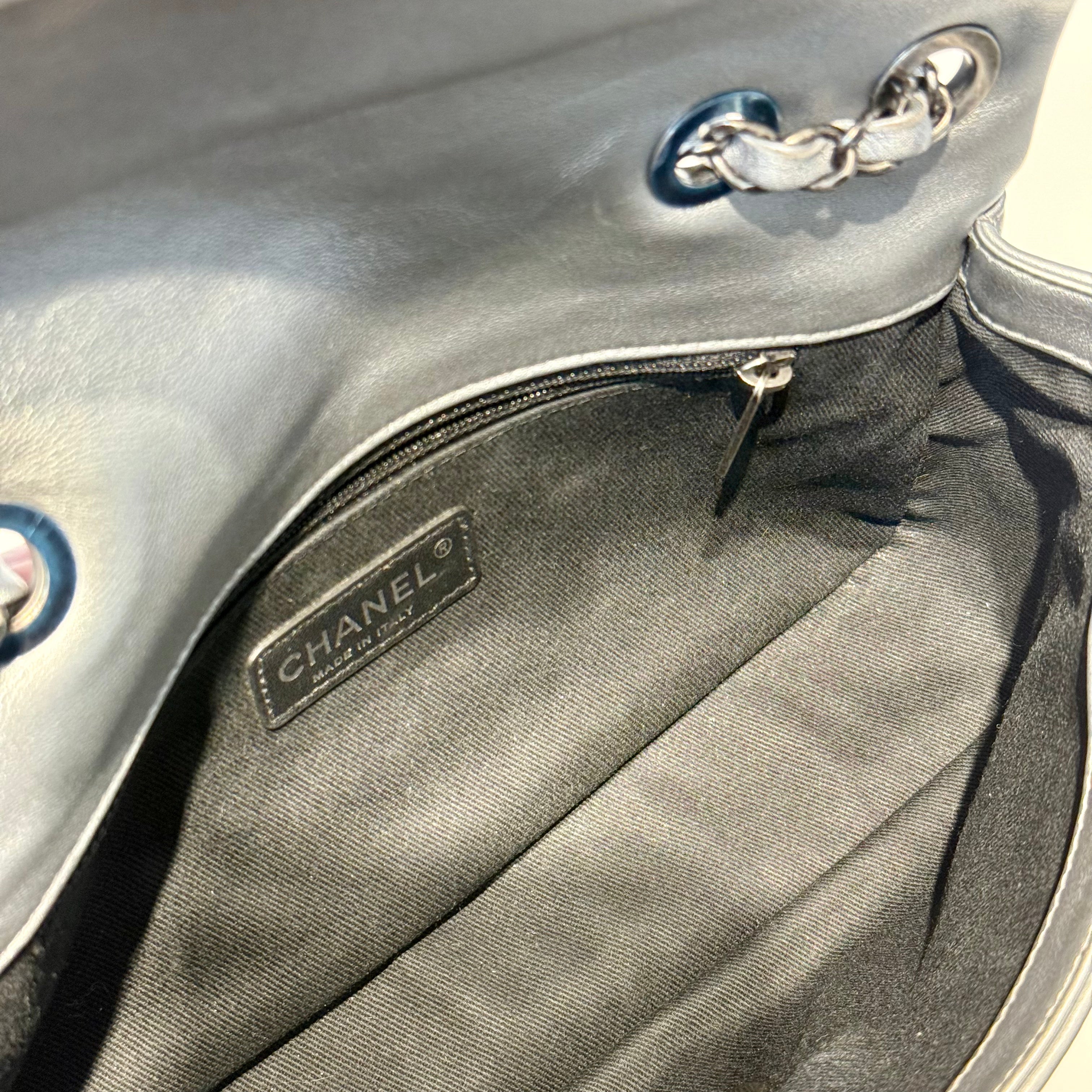 Chanel Silver Leather Medium Precious Symbols Bag - Queen May