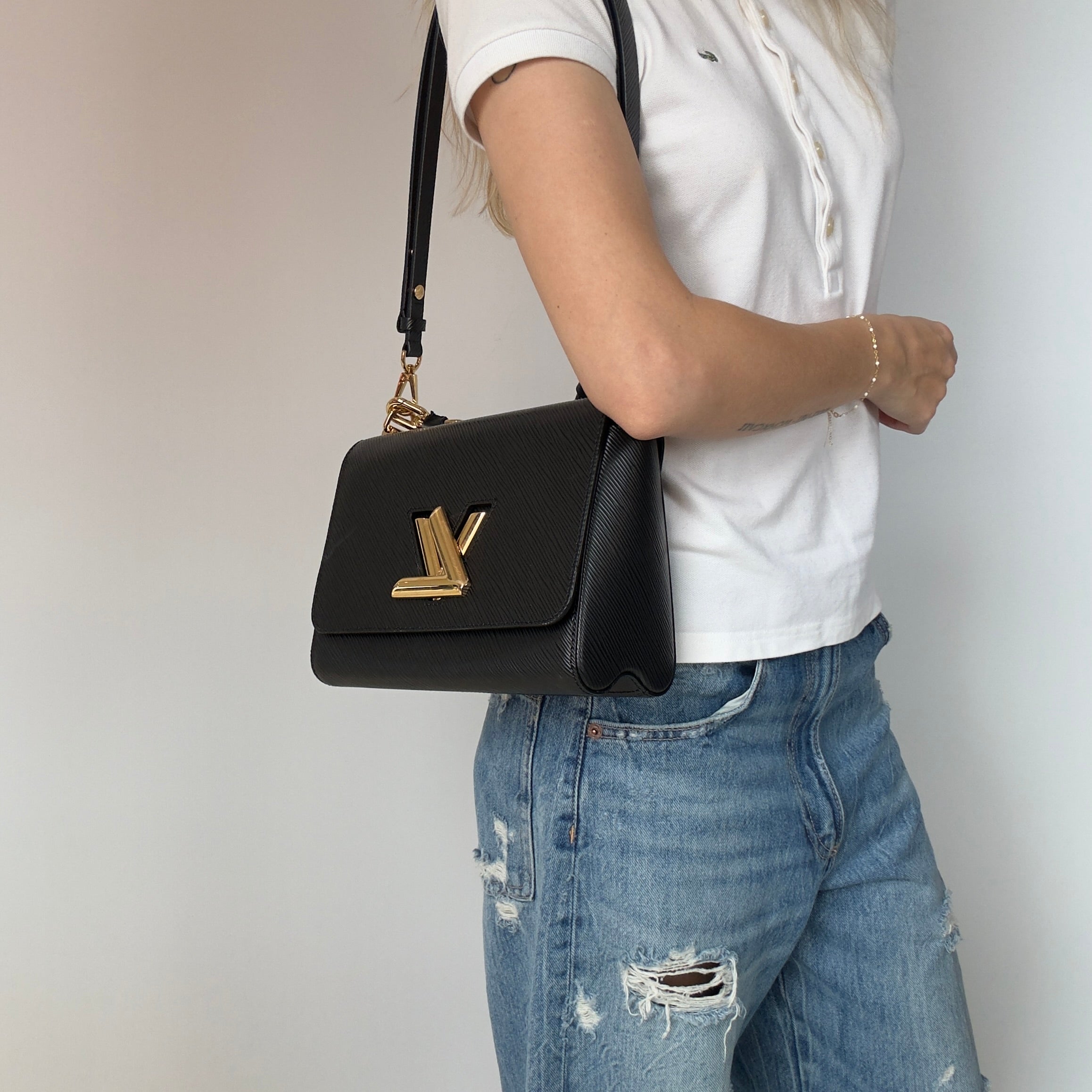 Louis Vuitton Twist MM Black Epi With Braided Handle - Queen May