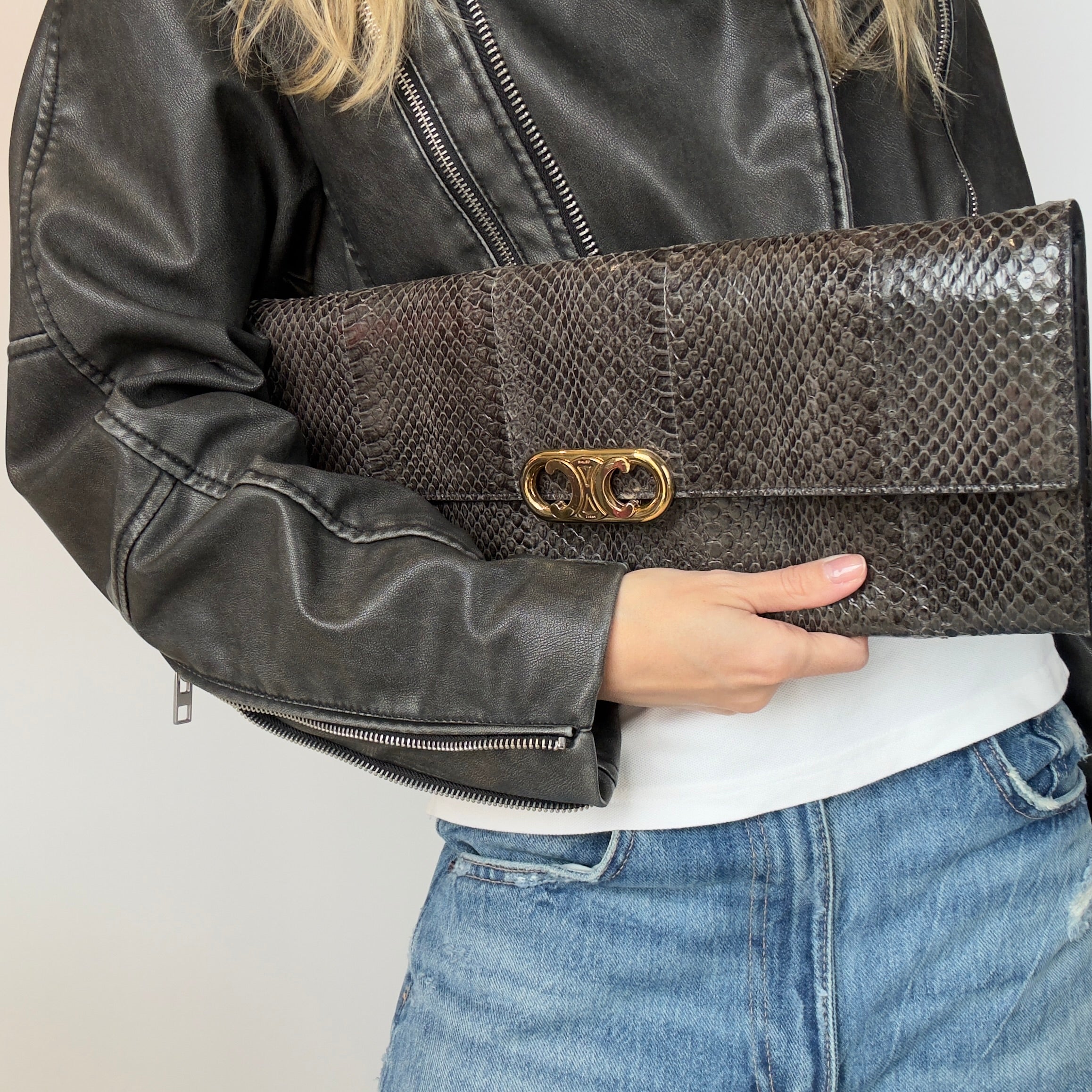 Celine Maillon Python Clutch - Queen May