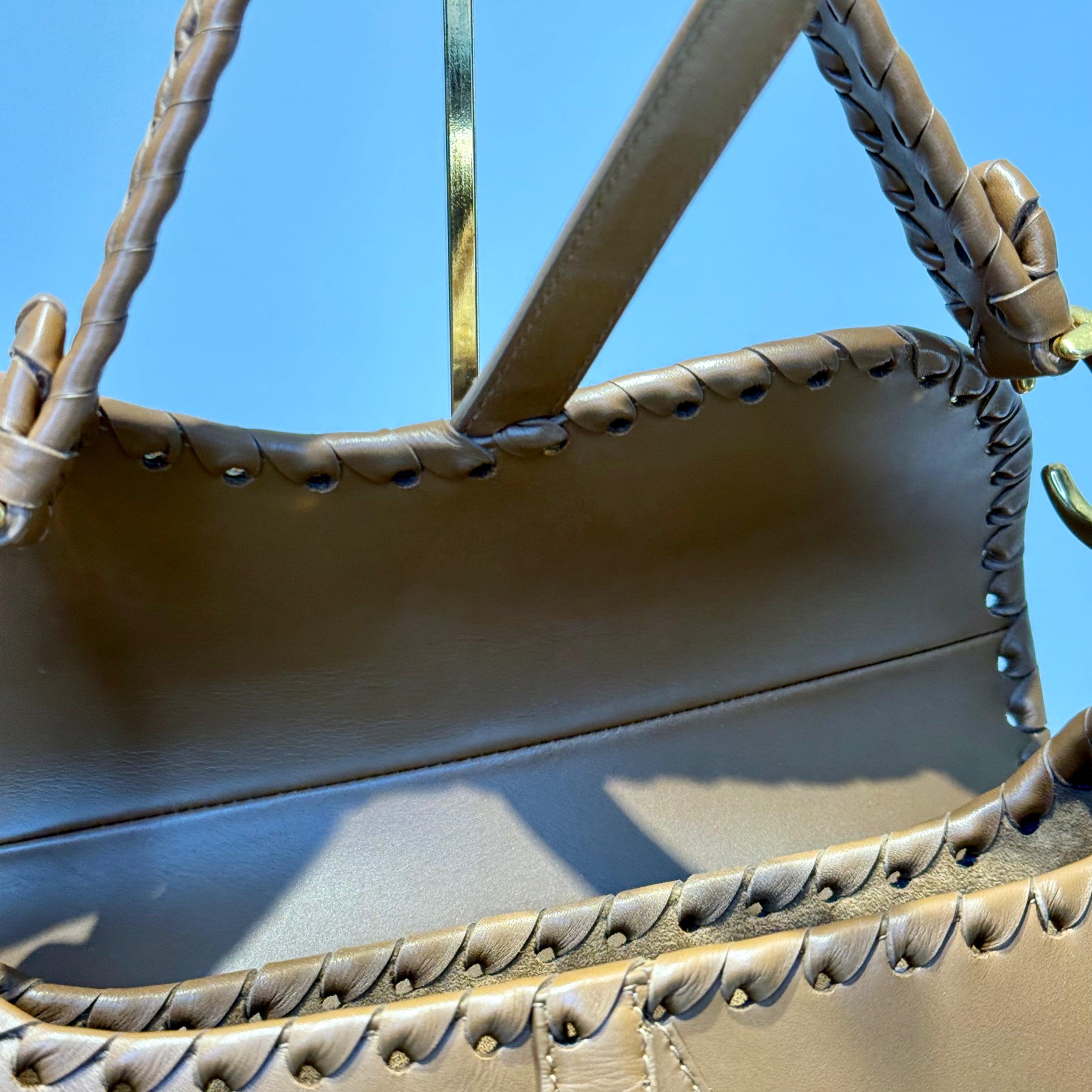 Christian Dior Whipstitch Saddle Bag With Embroidered Studded Canvas Kaleidoscope Strap - Queen May