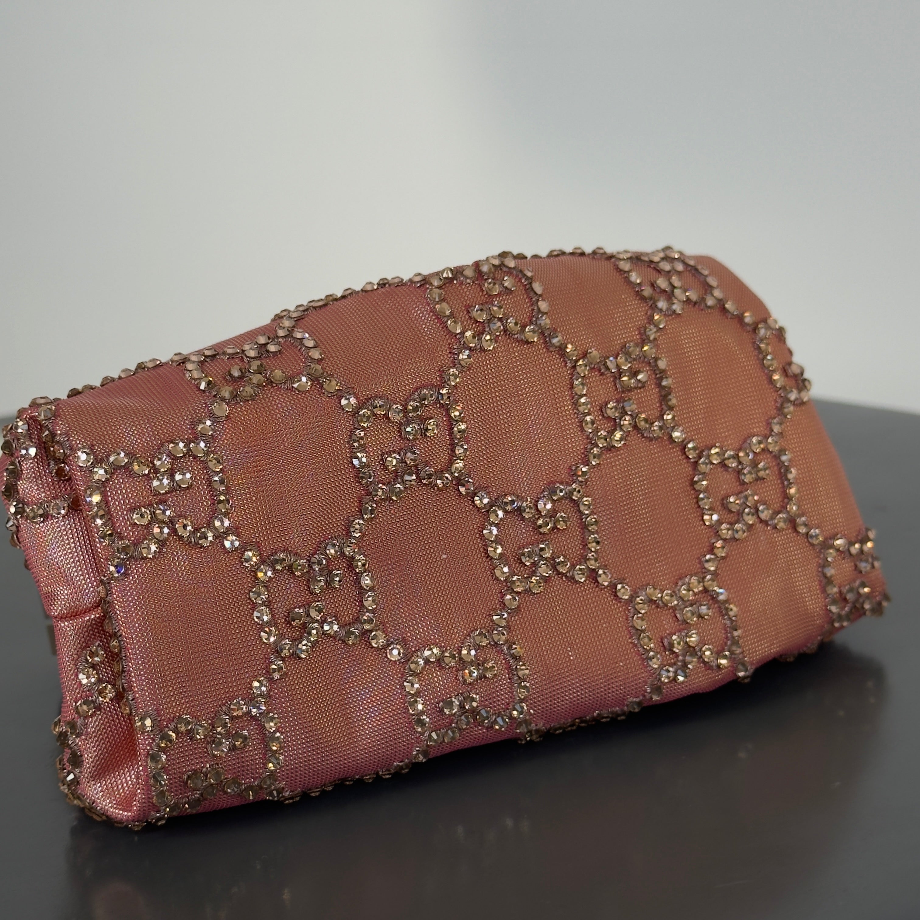 Gucci Bow Small Embellished Satin Clutch