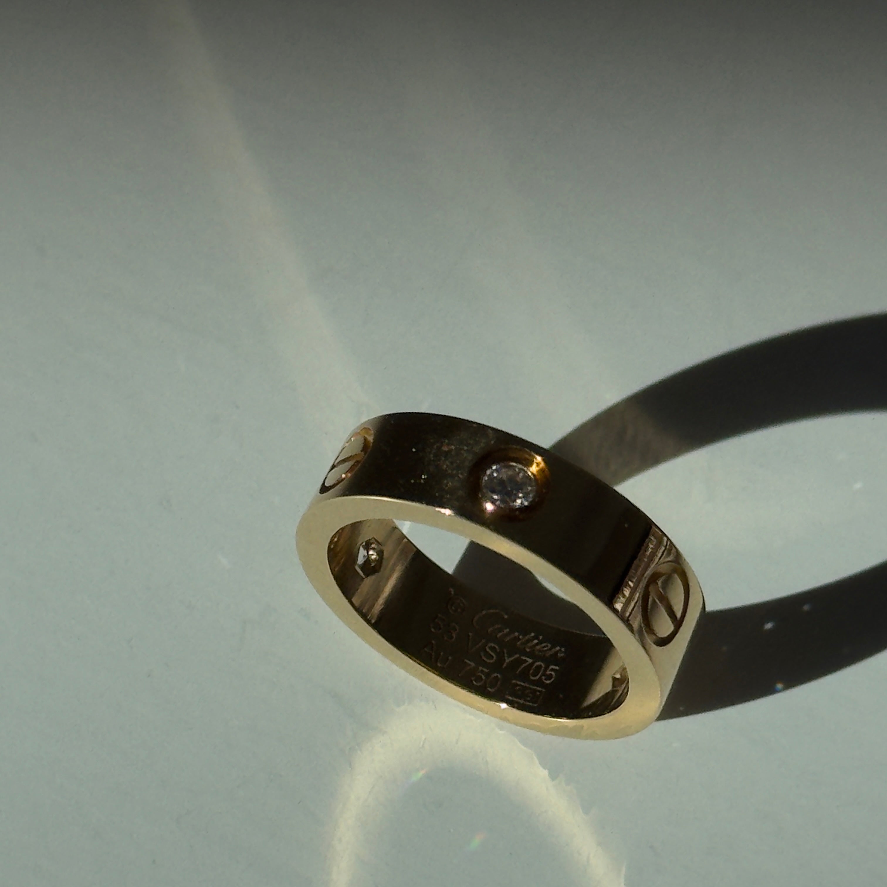 Cartier 18K Yellow Gold Diamond 5.5mm Love Ring - Queen May