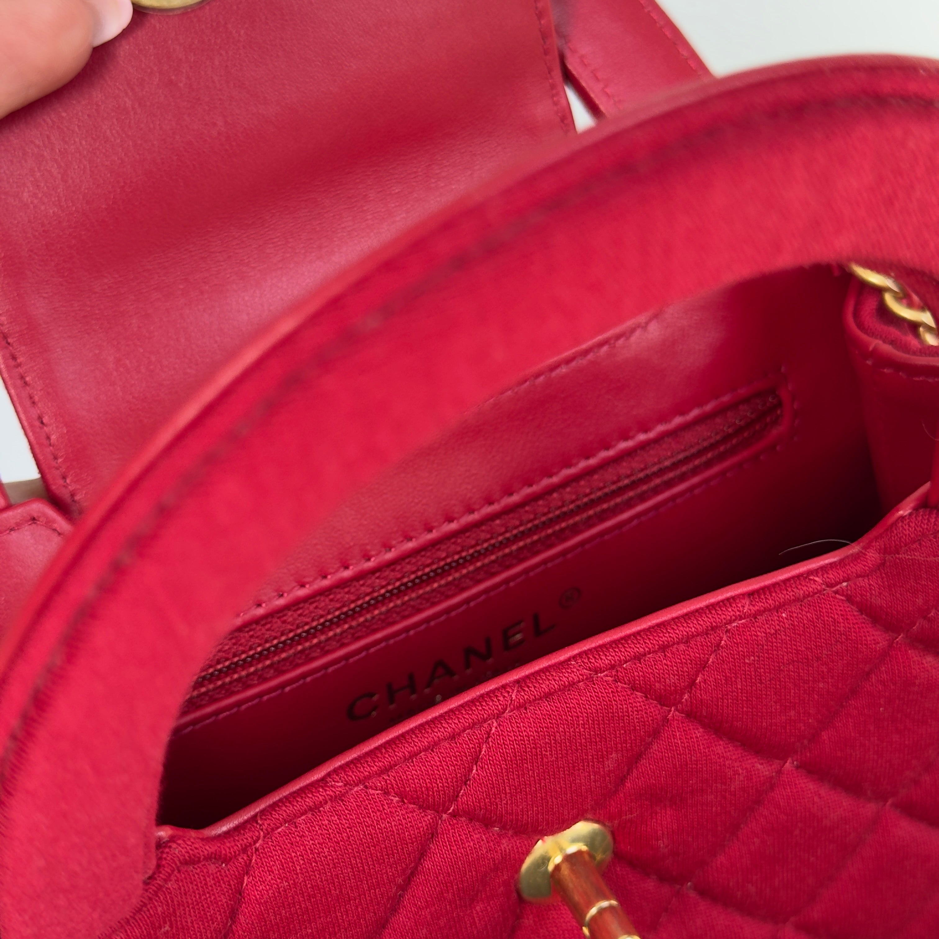 Chanel 2023 Red Jersey Nano Kelly - Queen May