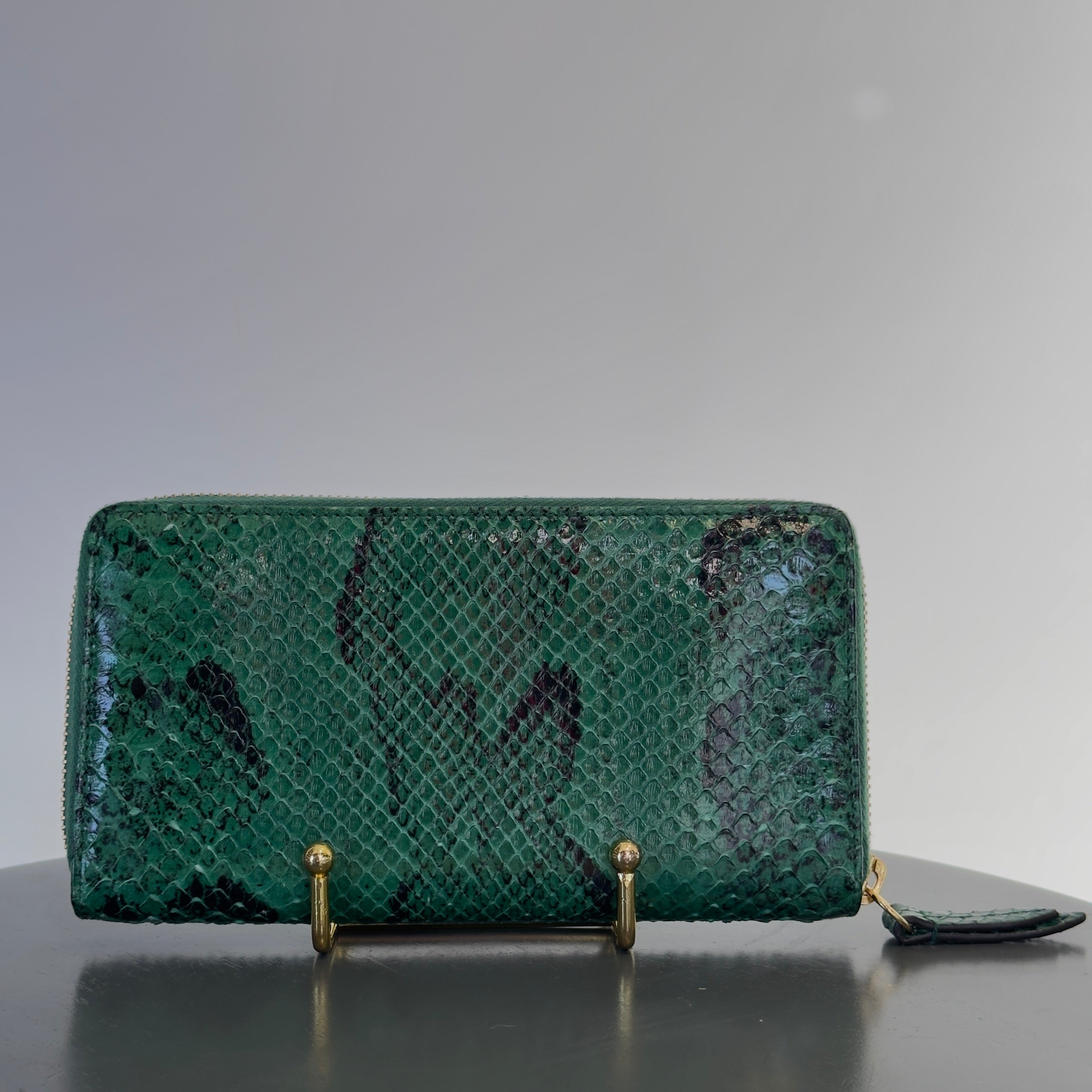 Gucci GG Marmont Green Python Wallet - Queen May