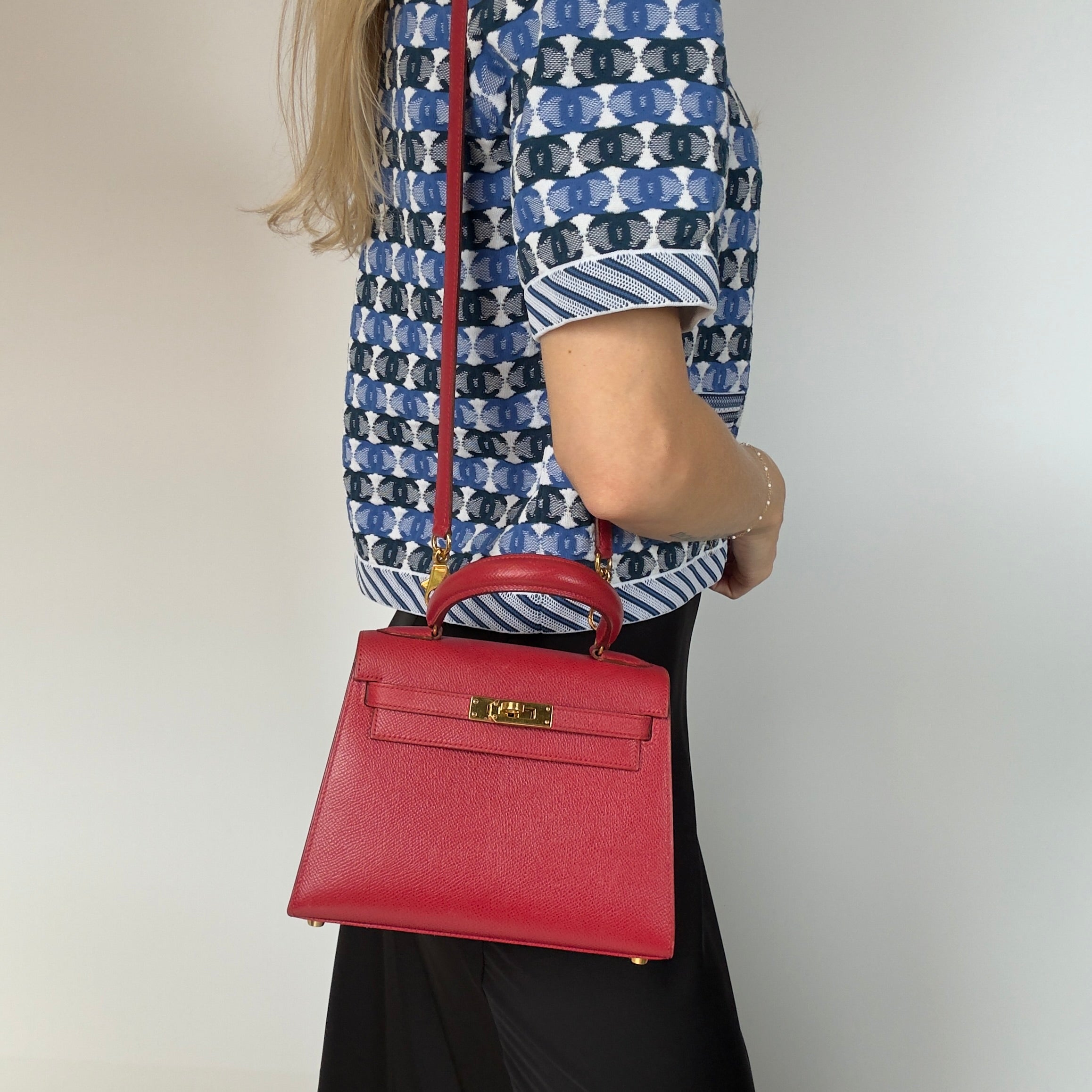 Ultra Rare Hermes Mini Kelly Courcheval Rouge Vif 20 - Queen May