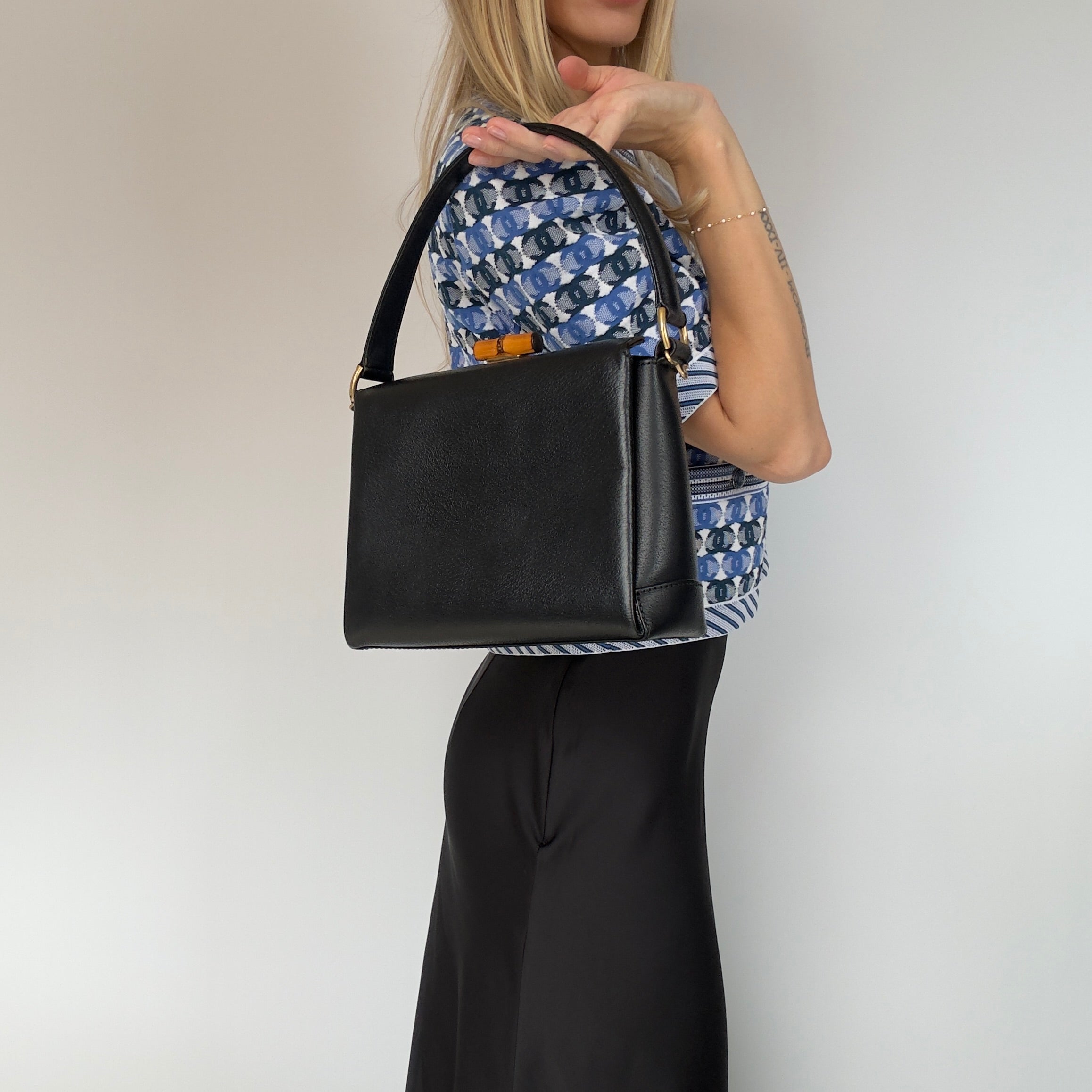 Vintage 1990s Gucci Top Handle with Bamboo Clasp - Queen May