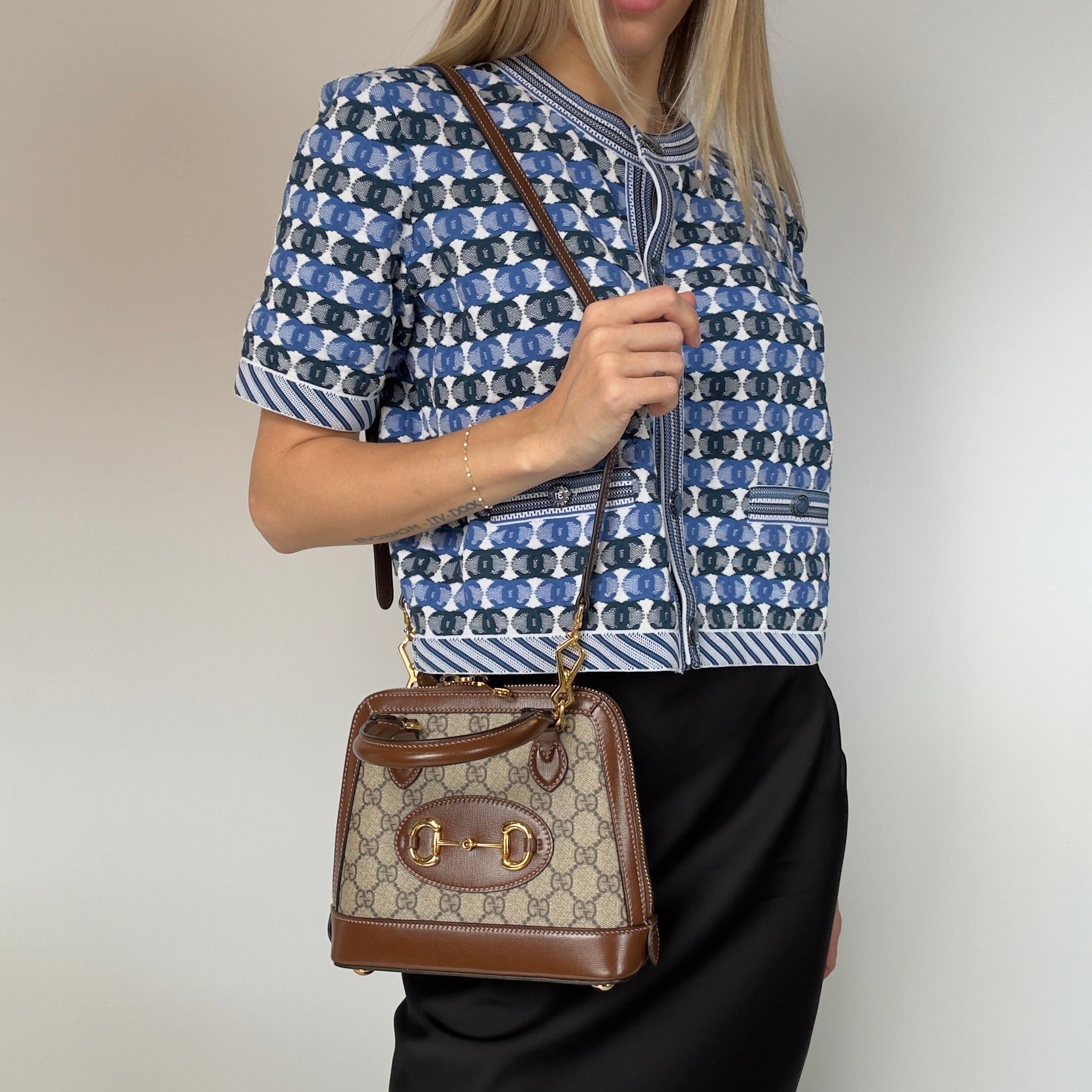 Gucci GG Supreme Horsebit 1955 Mini - Queen May
