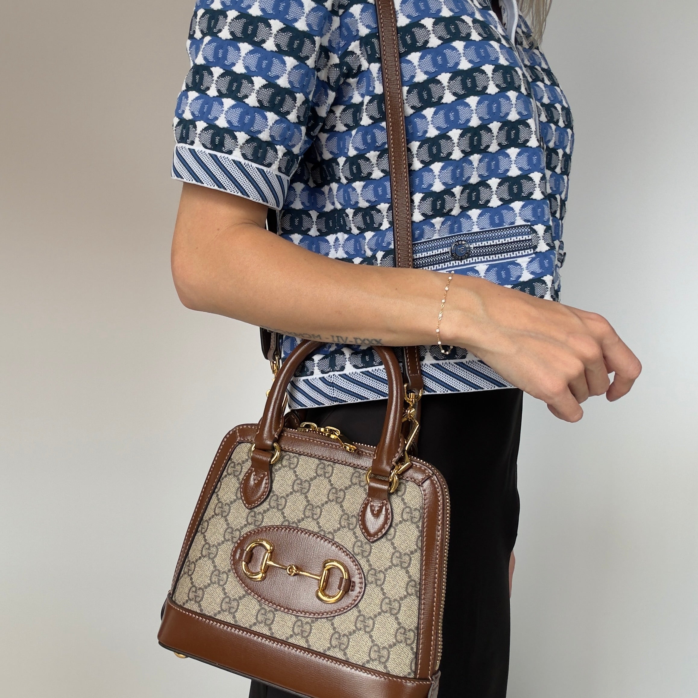 Gucci GG Supreme Horsebit 1955 Mini - Queen May