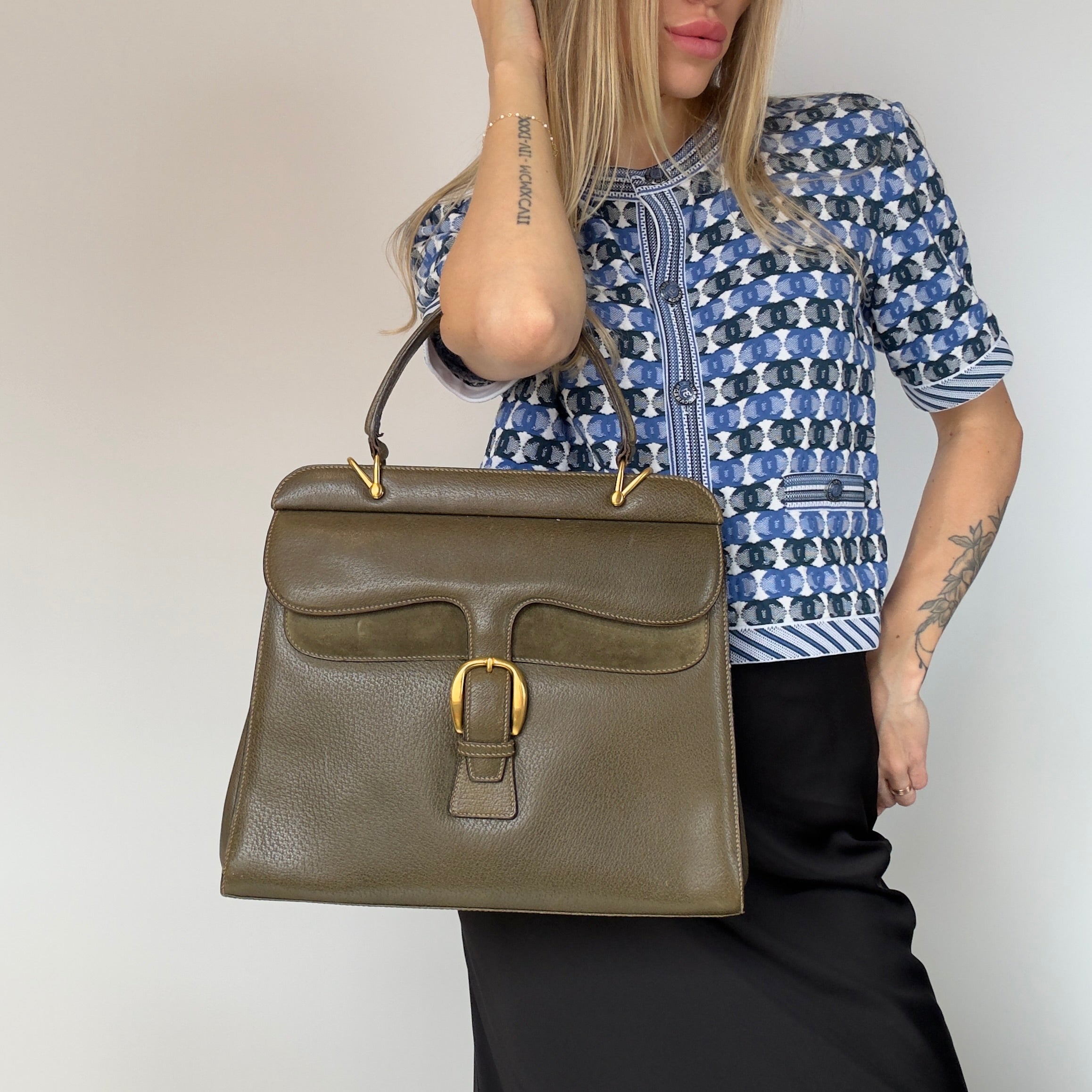 Gucci Vintage Leather Top Handle Bag - Queen May
