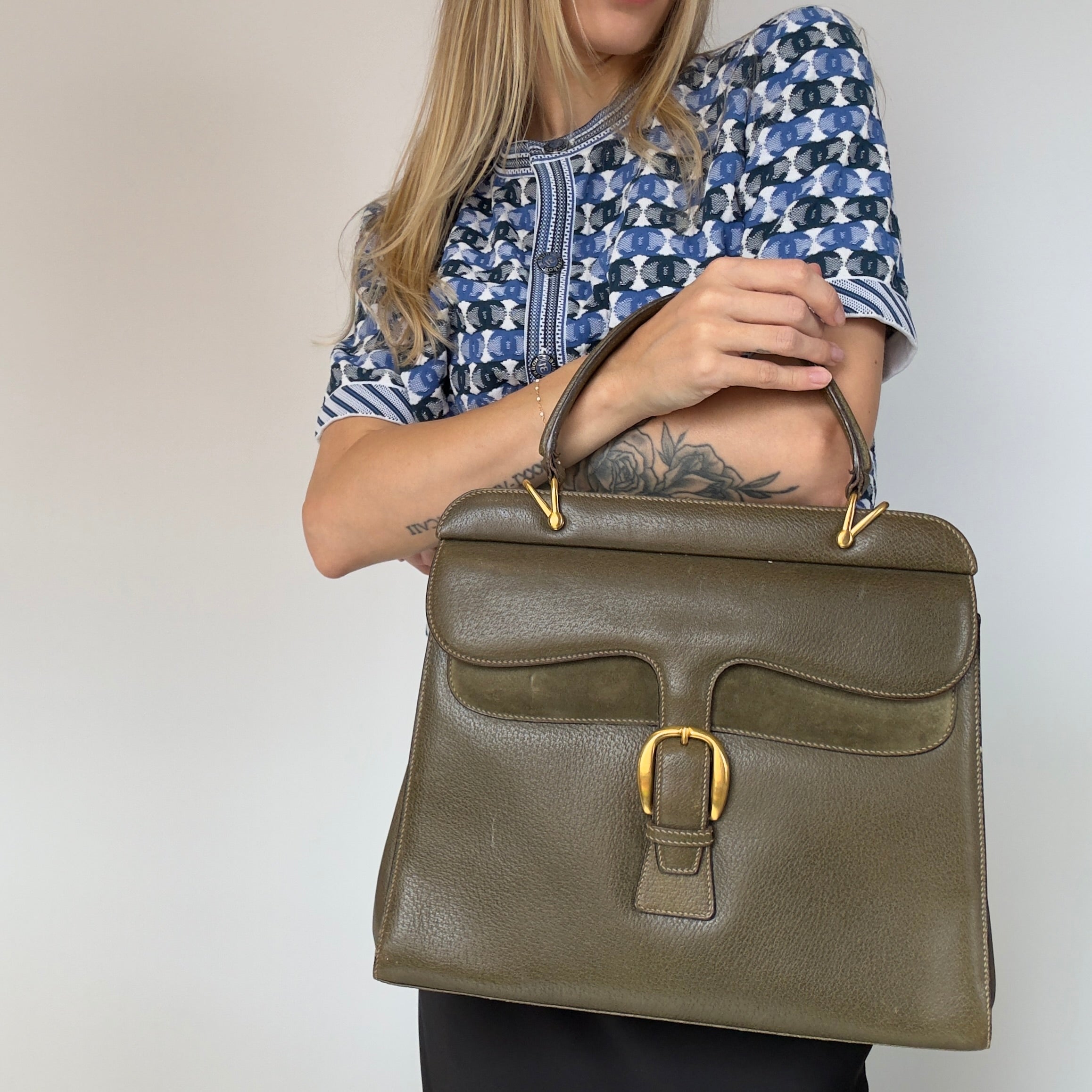 Gucci Vintage Leather Top Handle Bag - Queen May