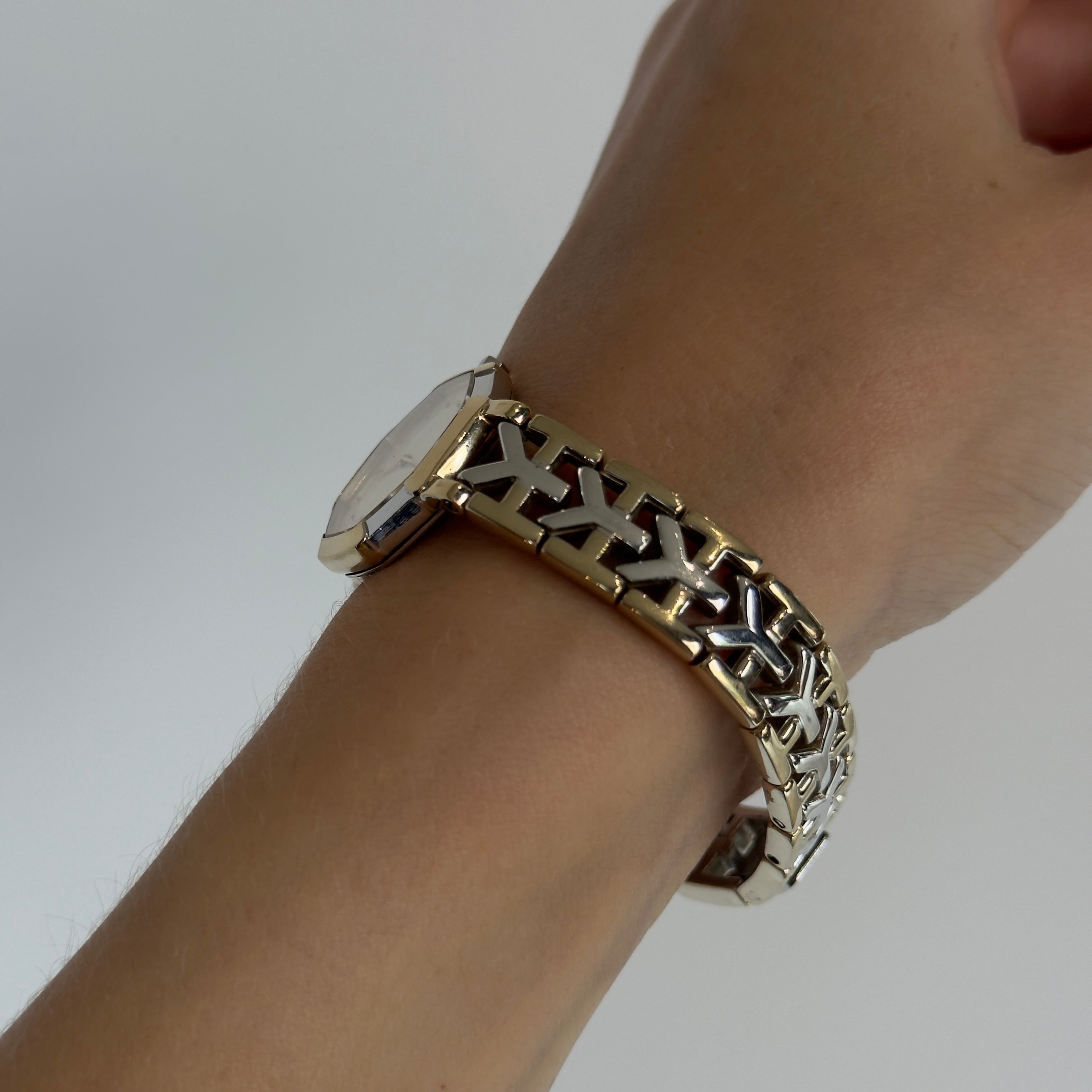 Saint Laurent Two Tone Stainless Steel Octagon Watch - Queen May