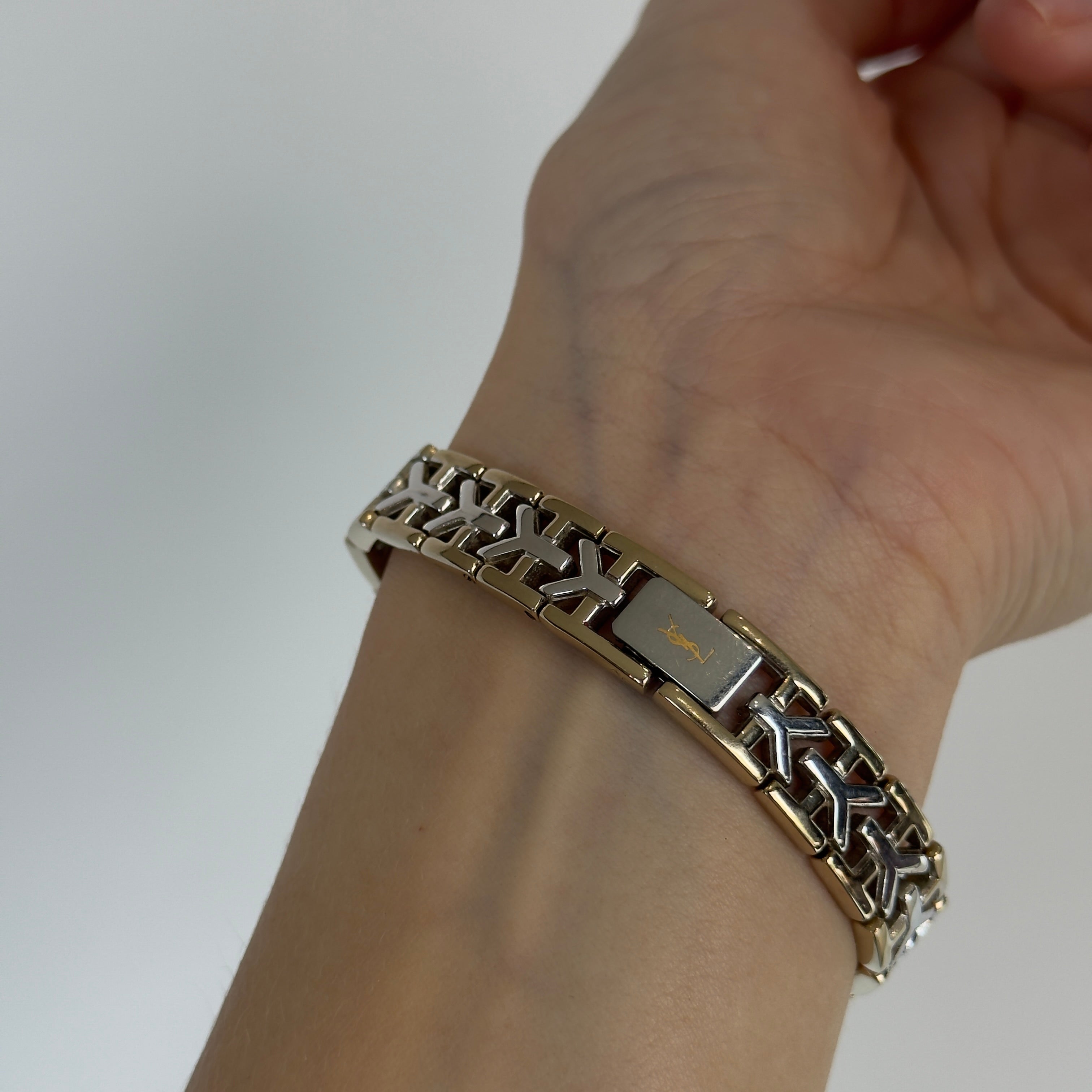 Saint Laurent Two Tone Stainless Steel Octagon Watch - Queen May