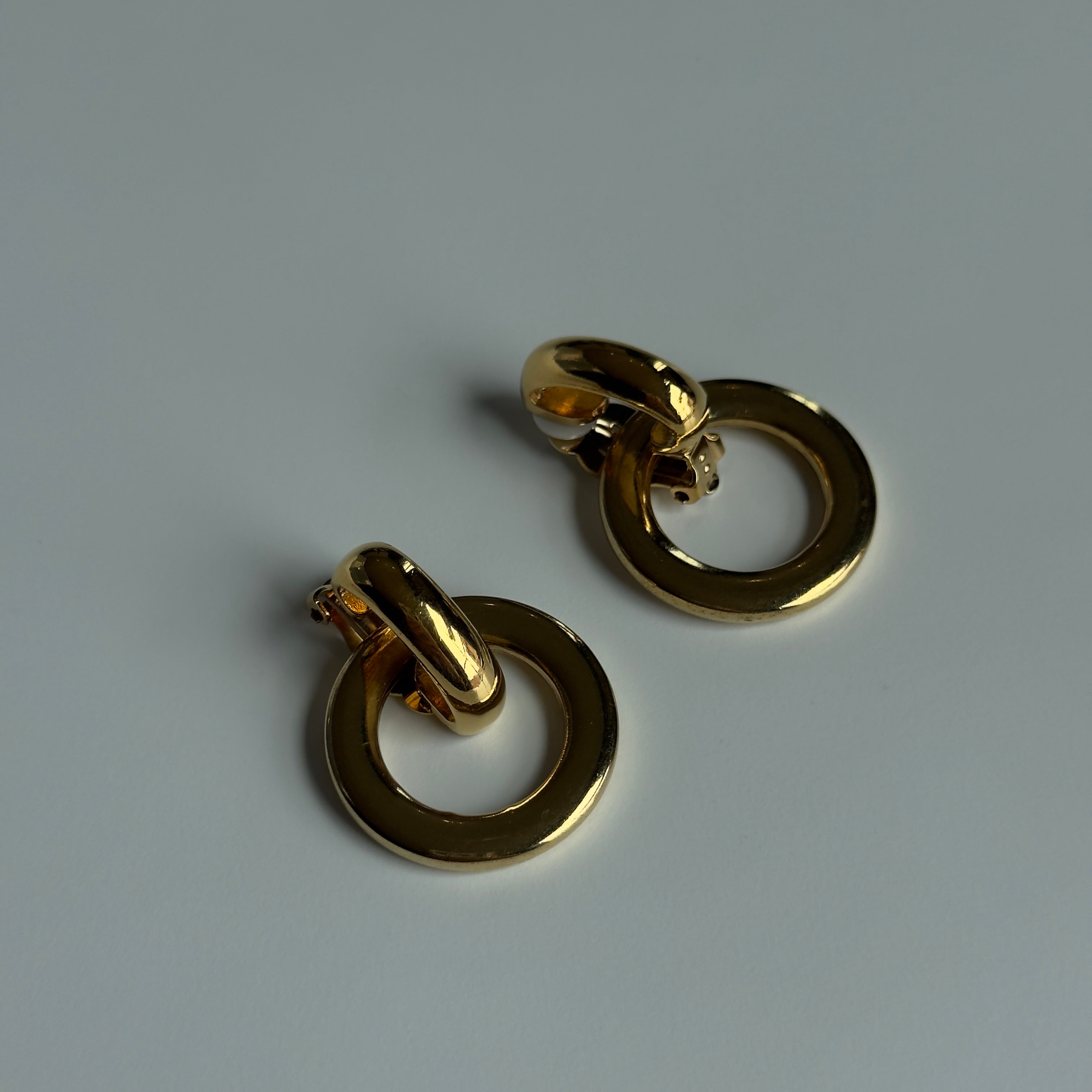 Vintage Celine Clip On Drop Earrings Gold Plated - Queen May