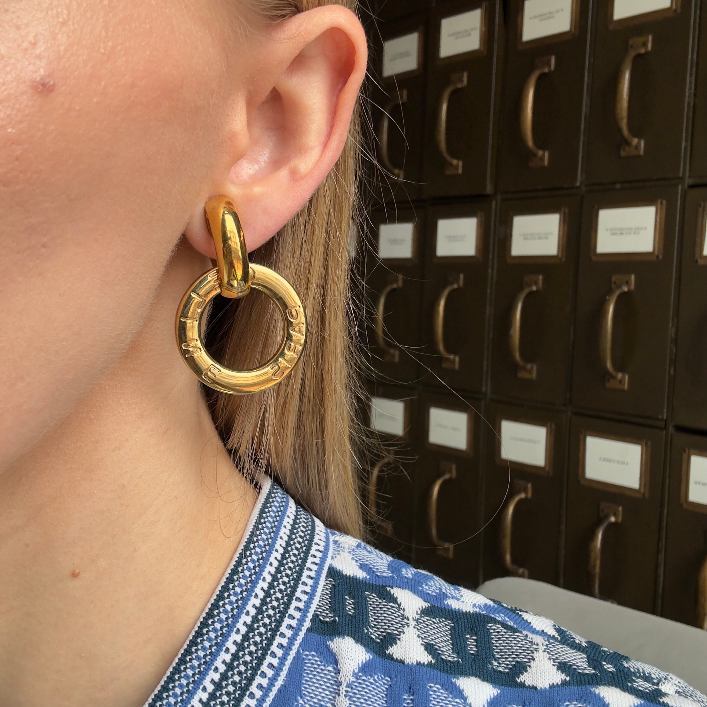 Vintage Celine Clip On Drop Earrings Gold Plated - Queen May