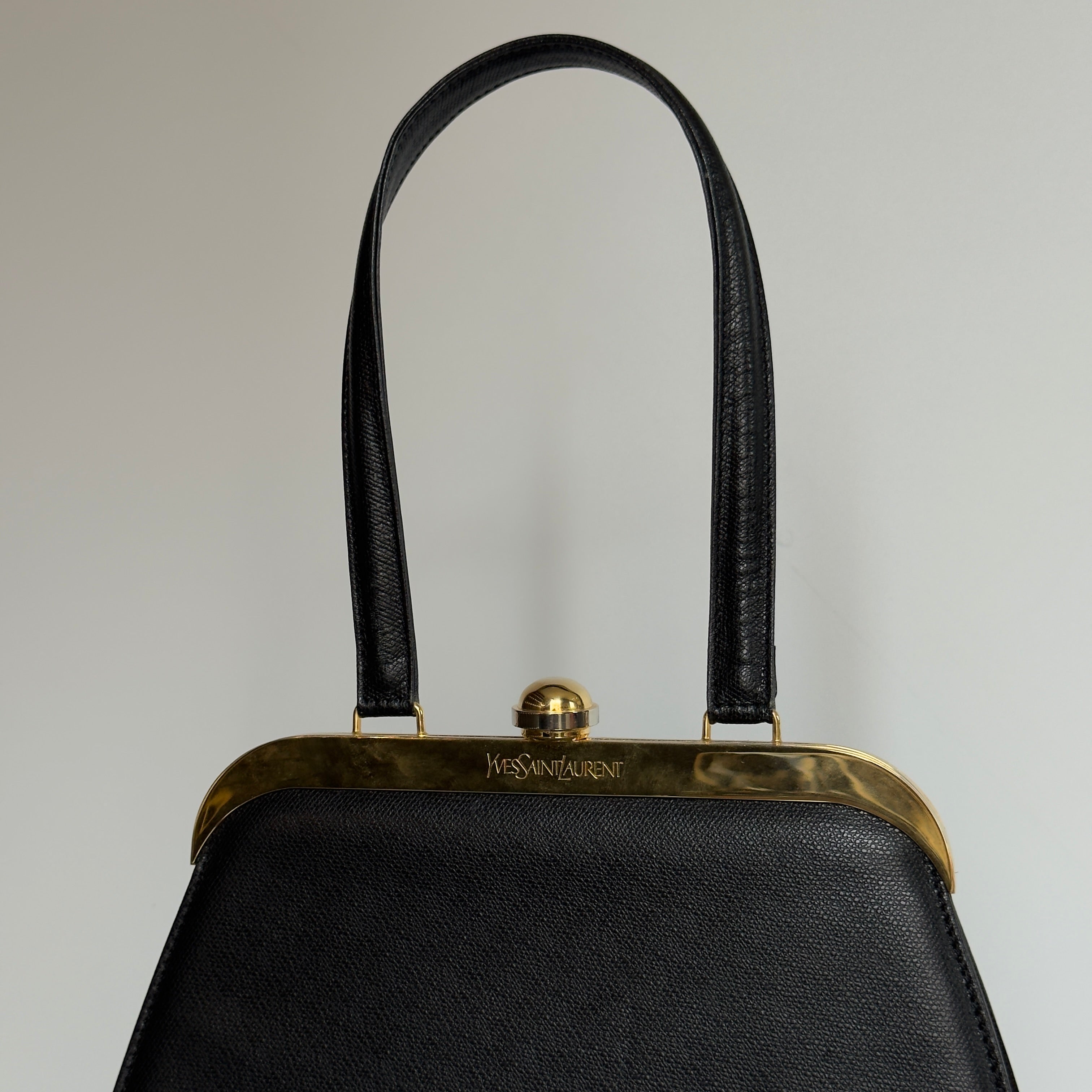 Vintage Ultra Rare Yves Saint Laurent Top Handle With Golden Hardware - Queen May