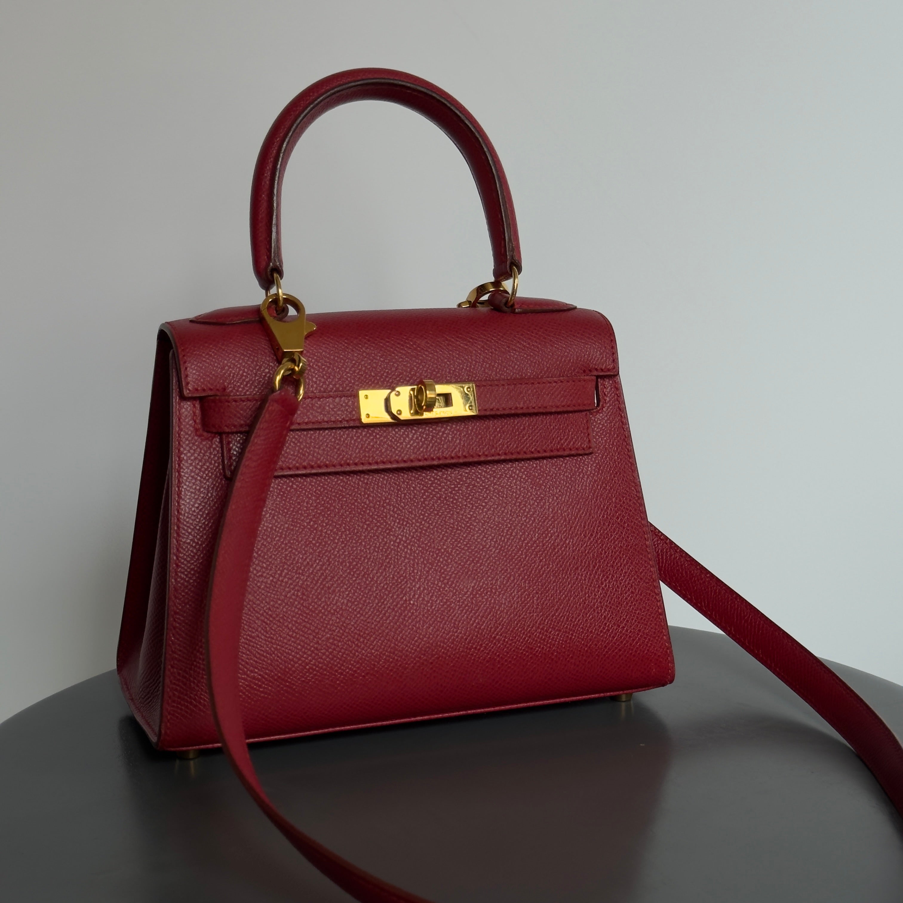 Ultra Rare Hermes Mini Kelly Courcheval Rouge Vif 20 - Queen May