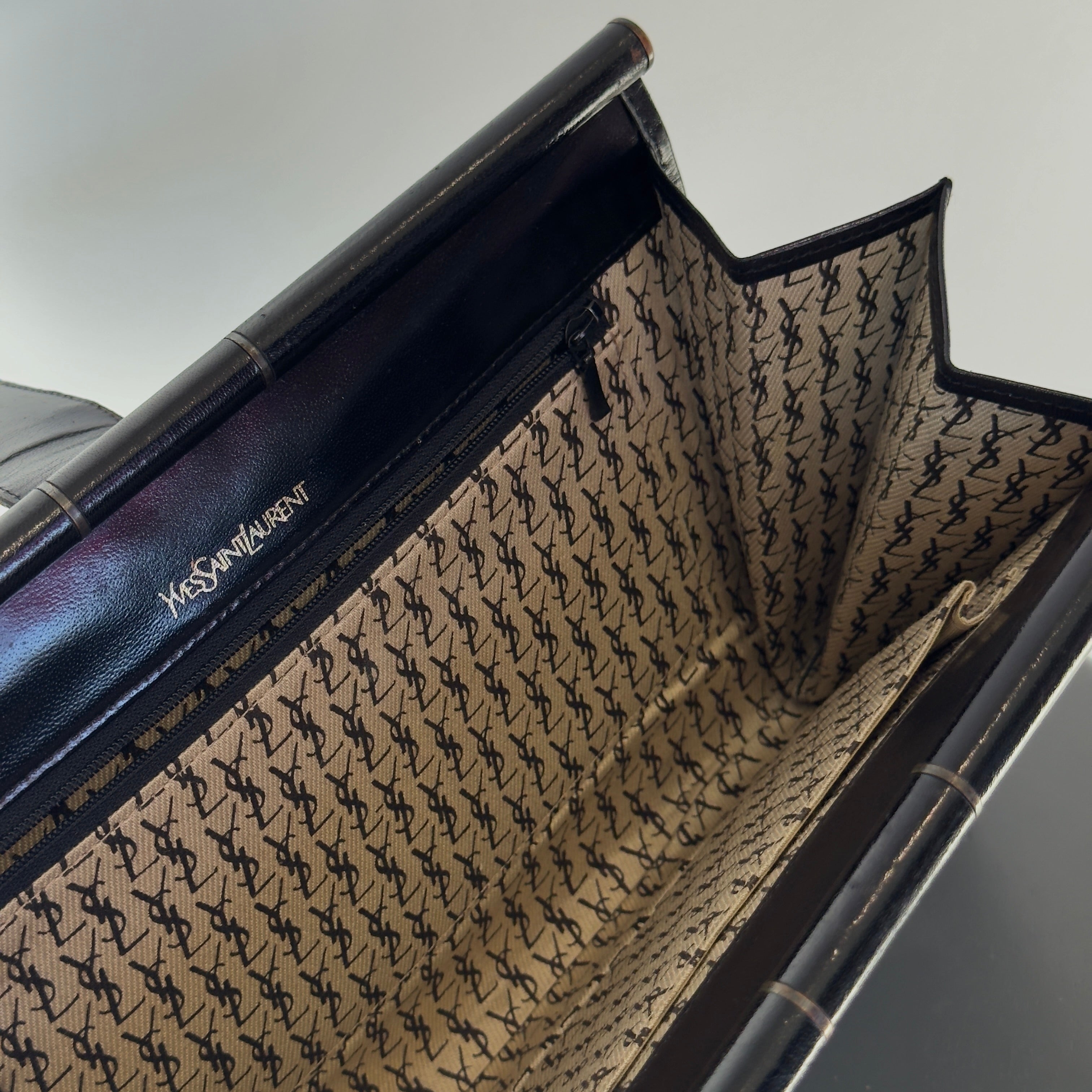 Vintage Yves Saint Laurent Black Clutch - Queen May