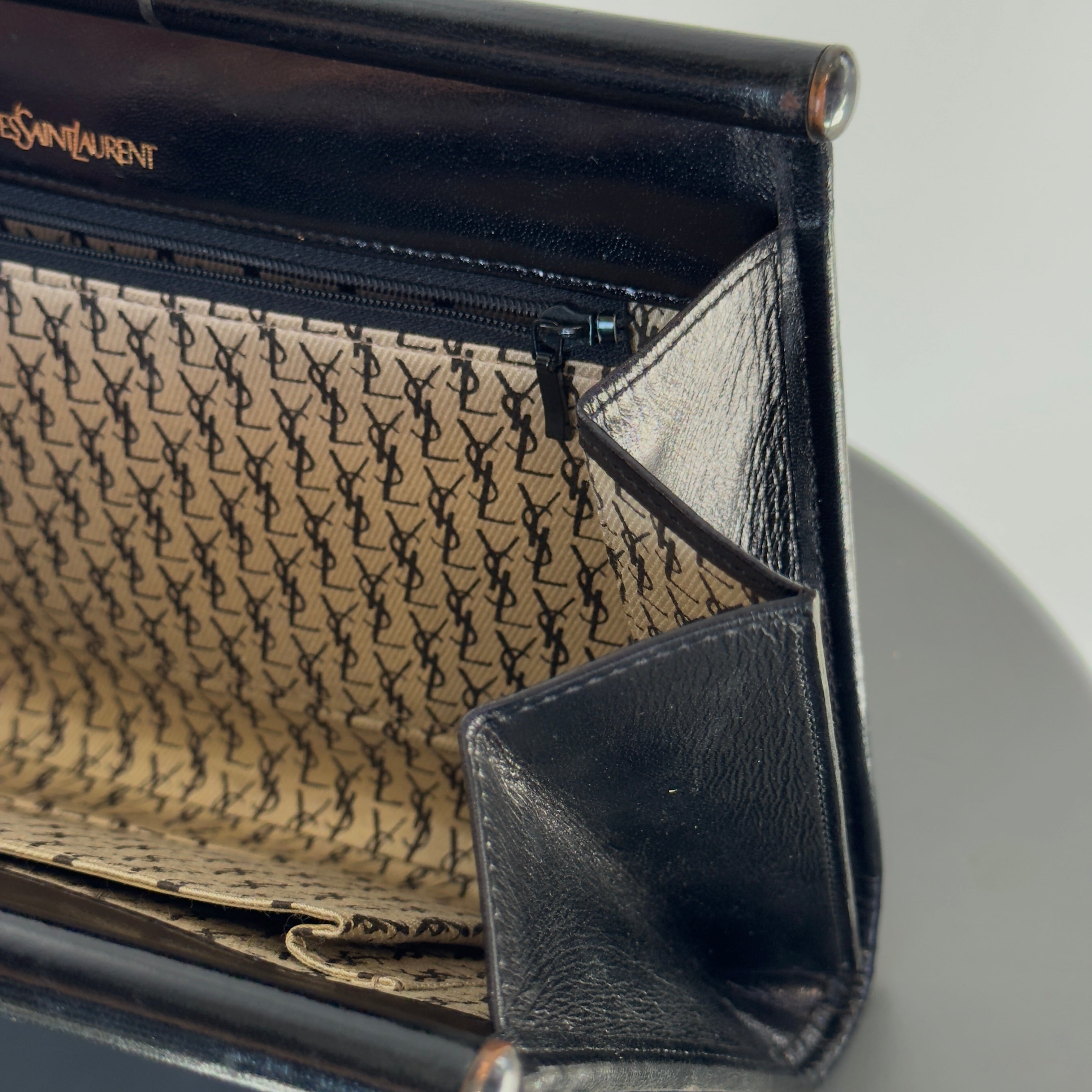 Vintage Yves Saint Laurent Black Clutch - Queen May