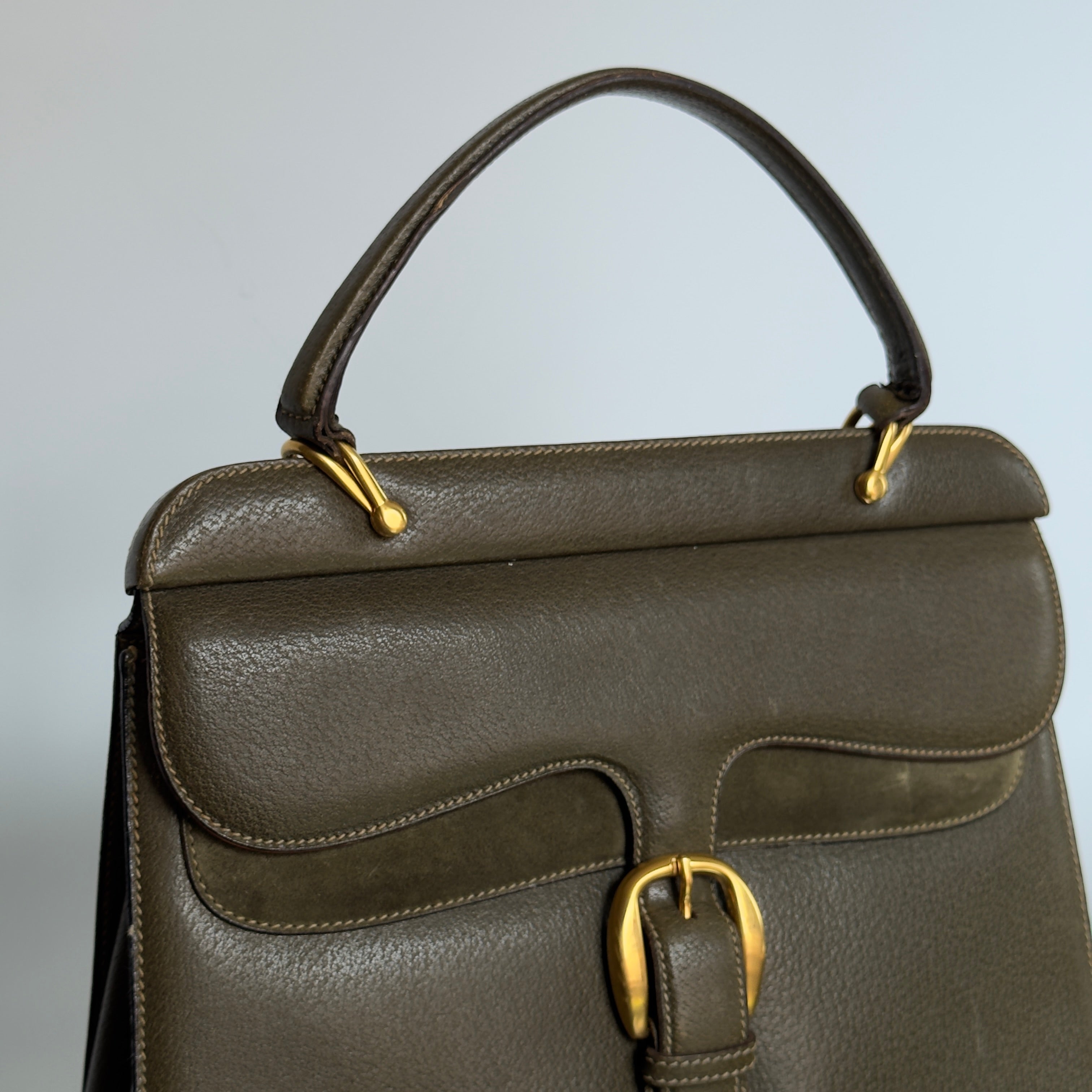 Gucci Vintage Leather Top Handle Bag - Queen May