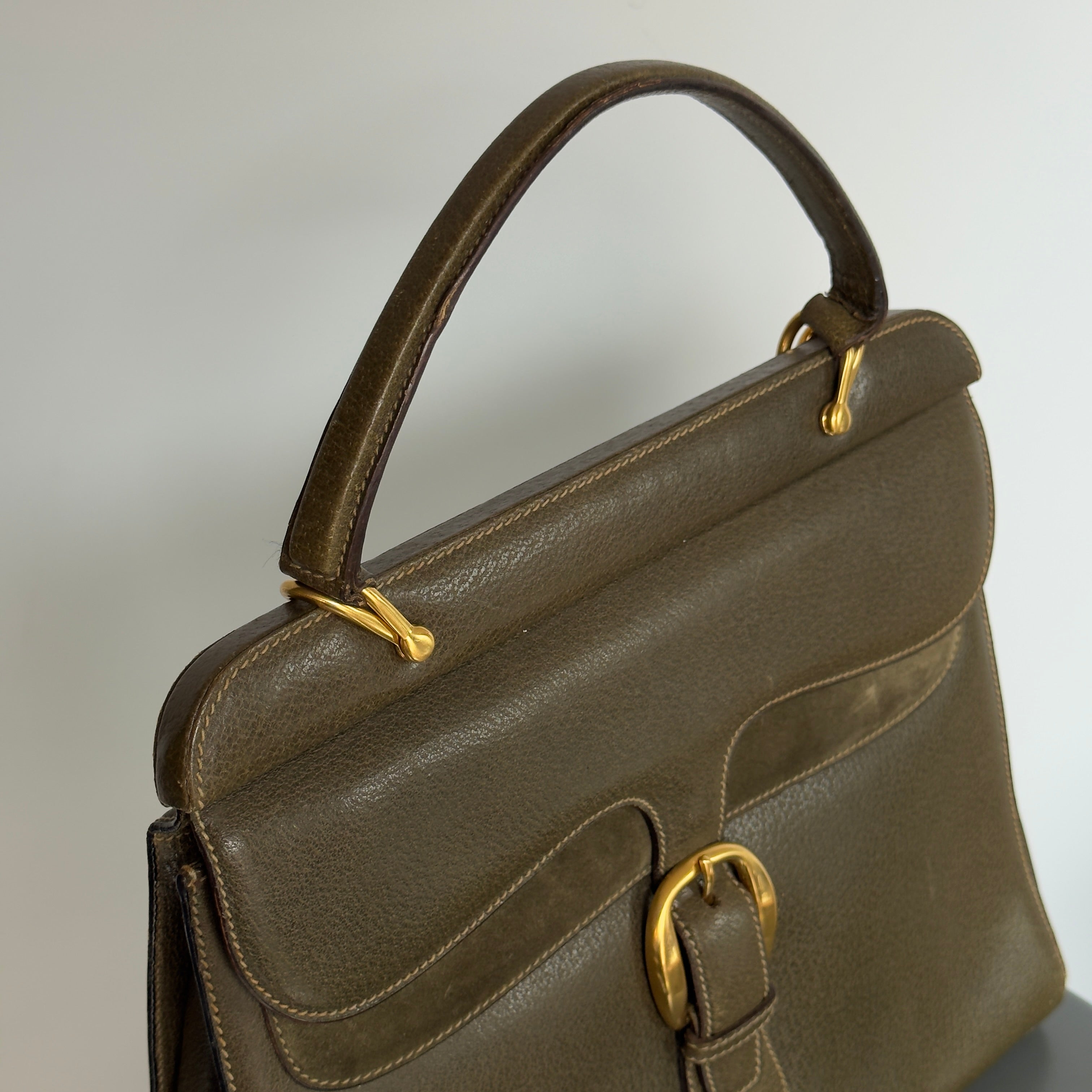 Gucci Vintage Leather Top Handle Bag - Queen May