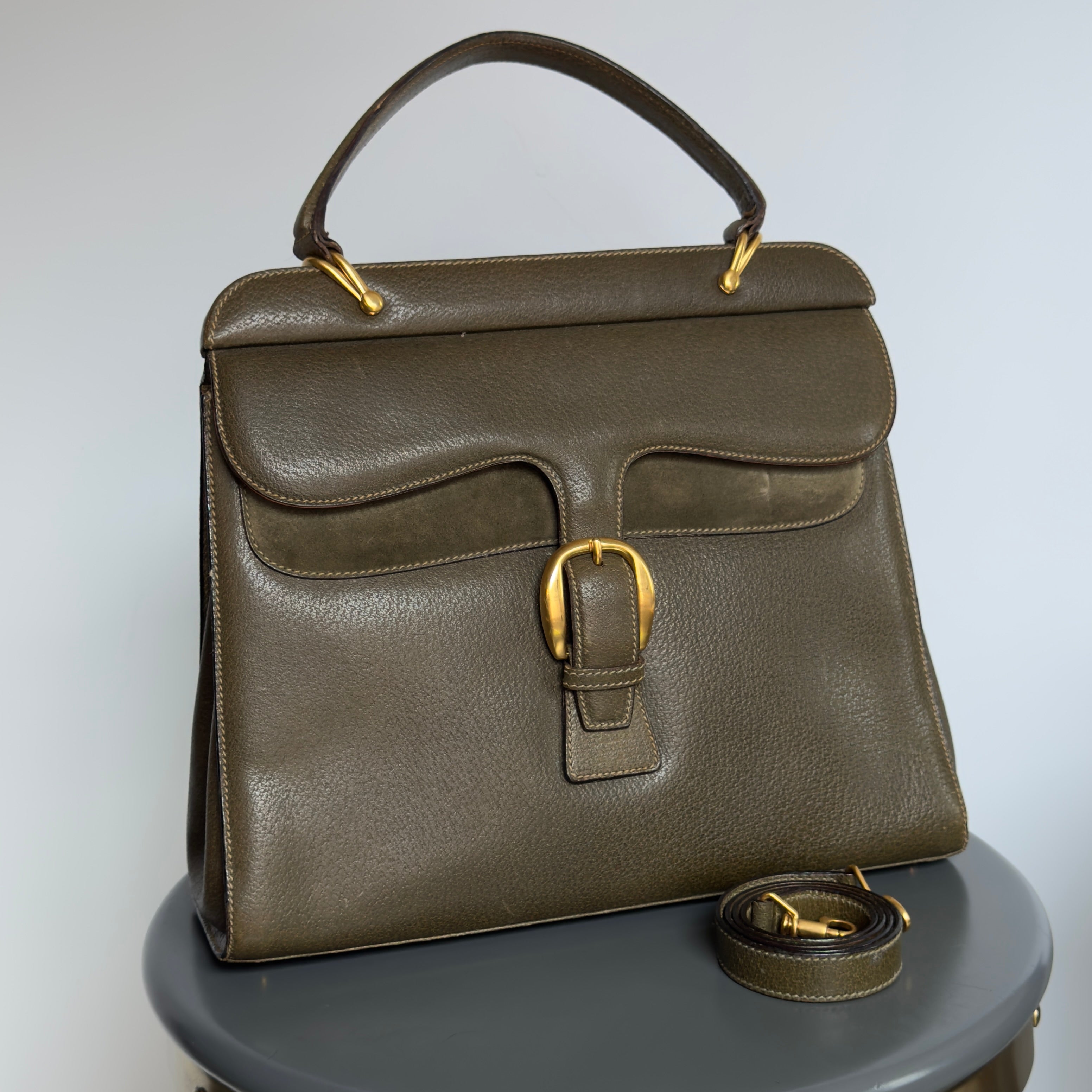 Gucci Vintage Leather Top Handle Bag - Queen May