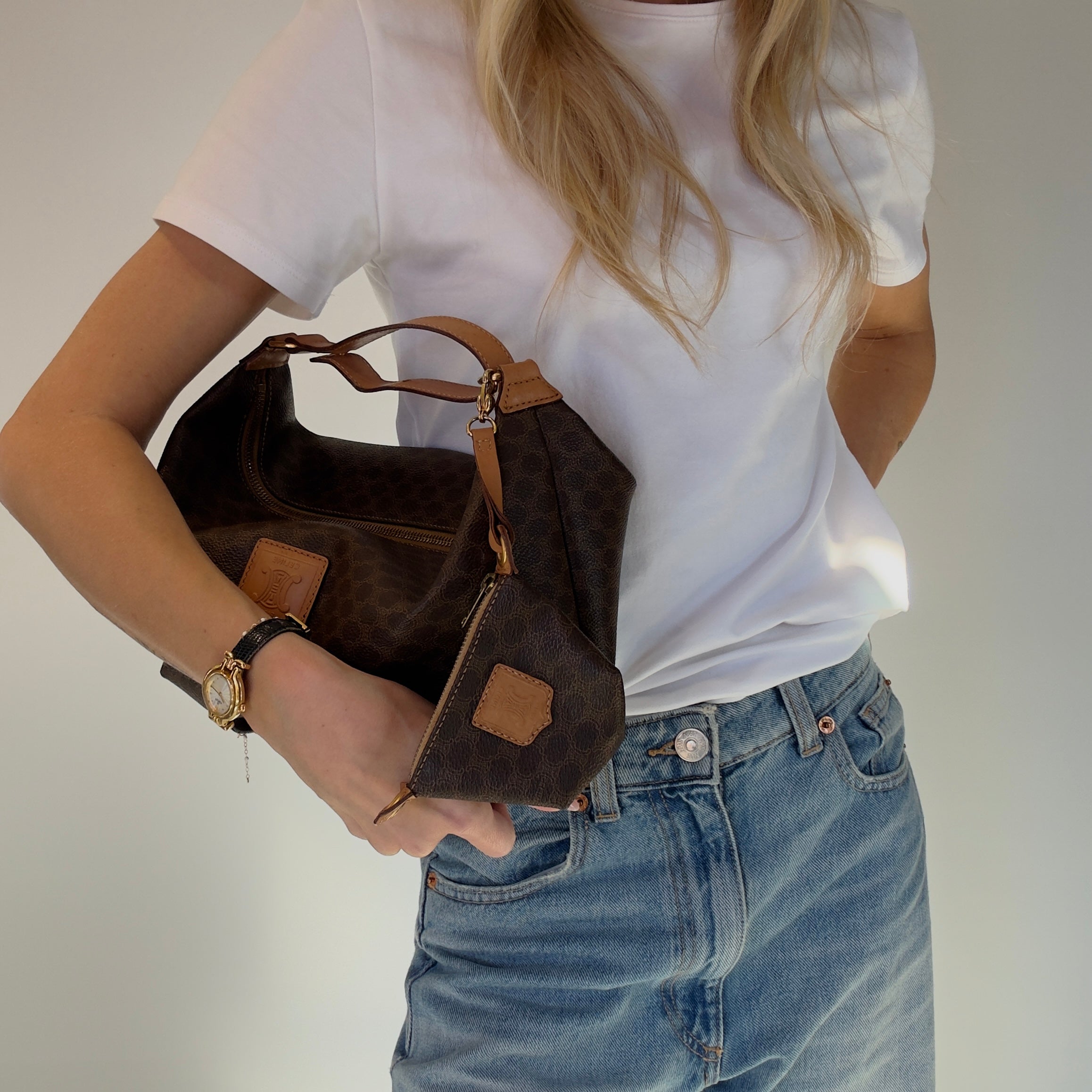 Celine Macadam Handbag With Mini Pouch - Queen May