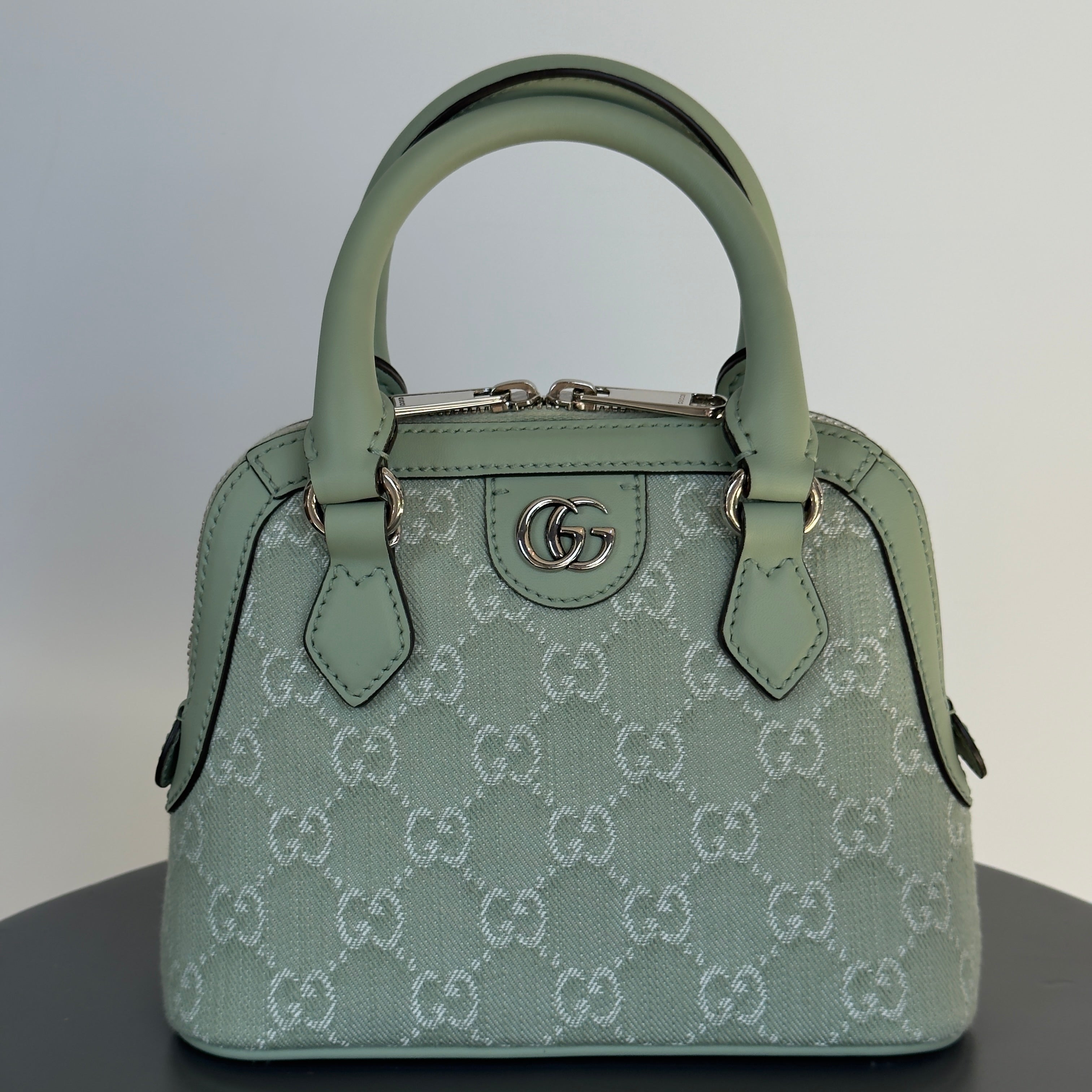 Gucci Denim GG Monogram Calfskin Mini Ophidia Top Handle