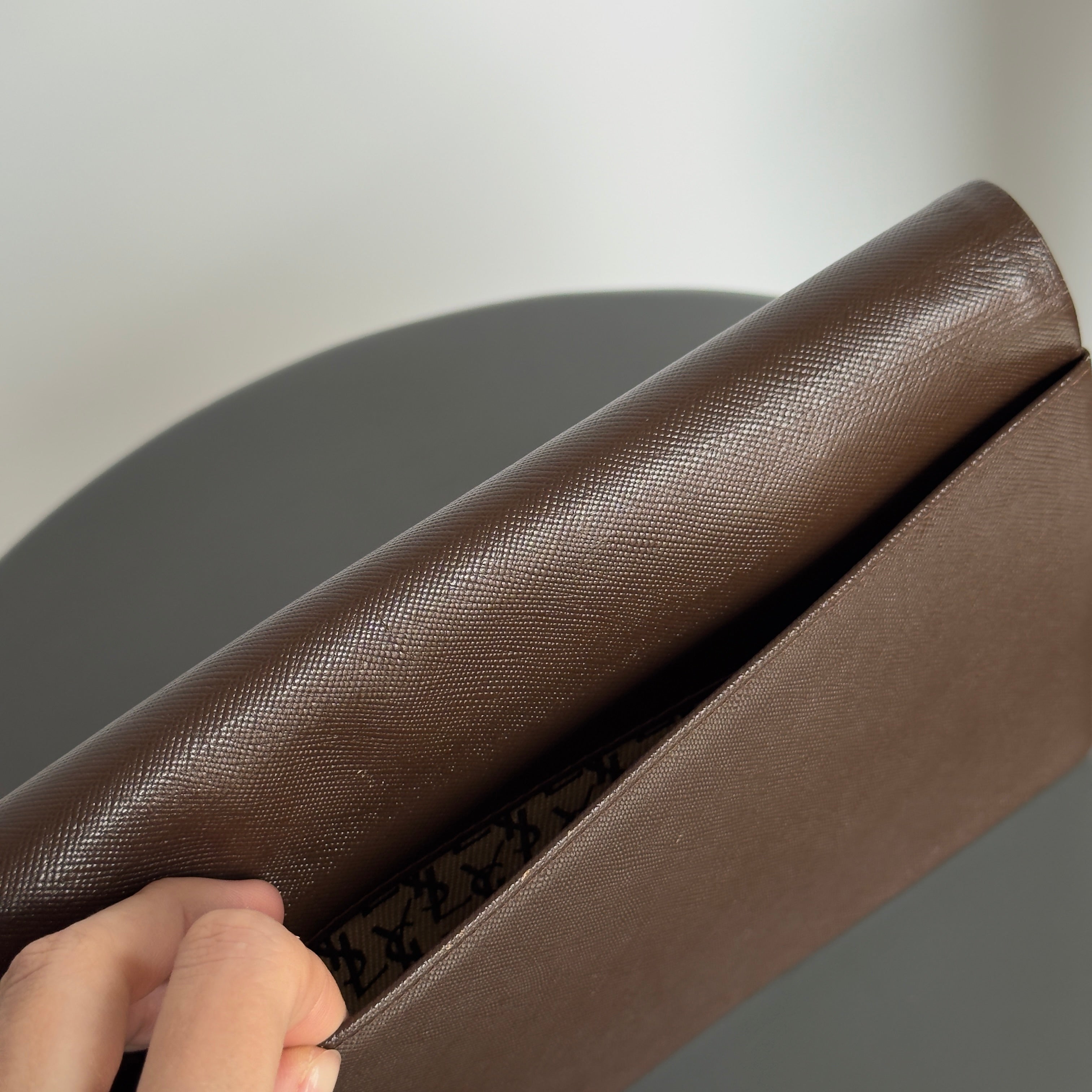 Vintage Yves Saint Laurent Clutch Dark Brown - Queen May