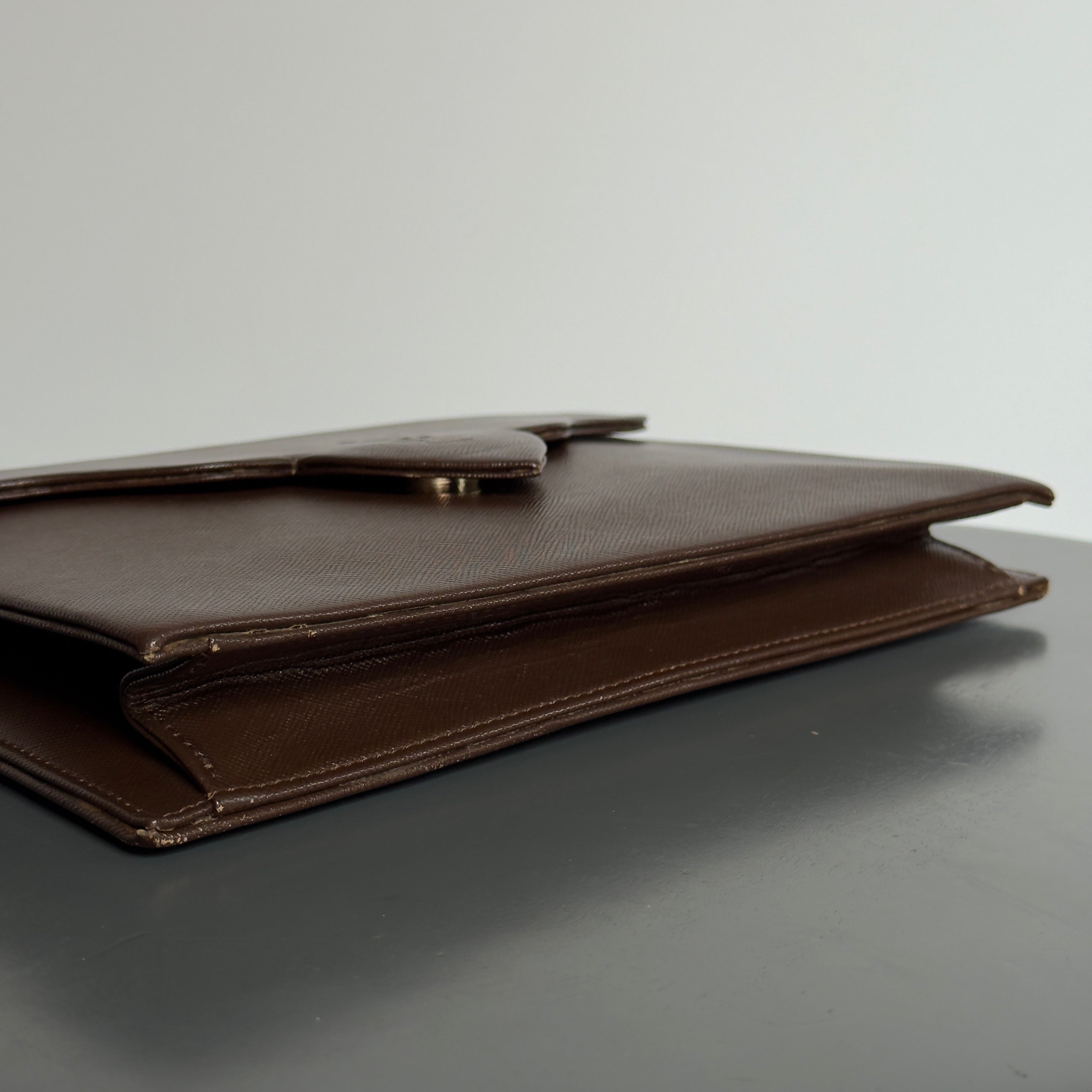 Vintage Yves Saint Laurent Clutch Dark Brown - Queen May