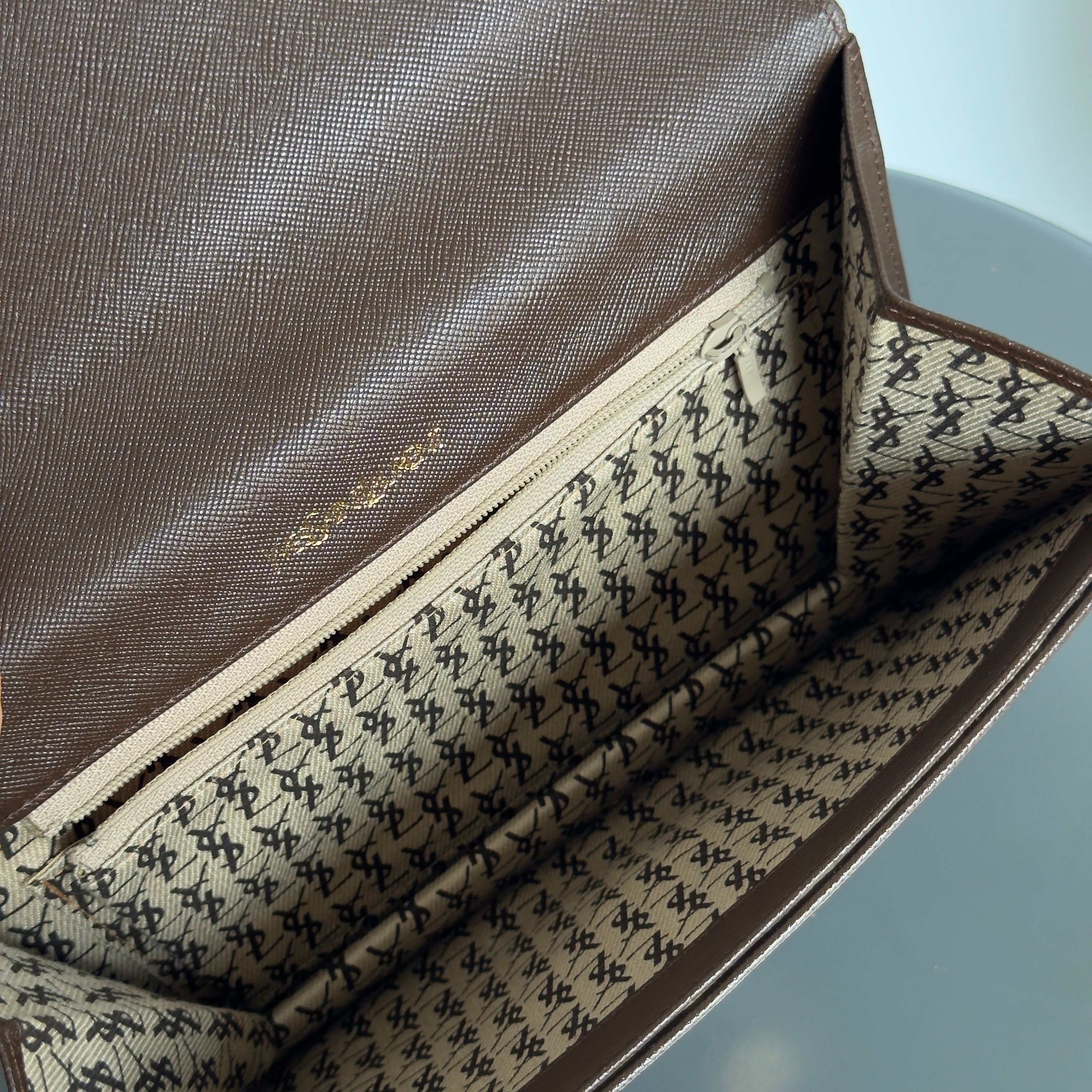 Vintage Yves Saint Laurent Clutch Dark Brown - Queen May