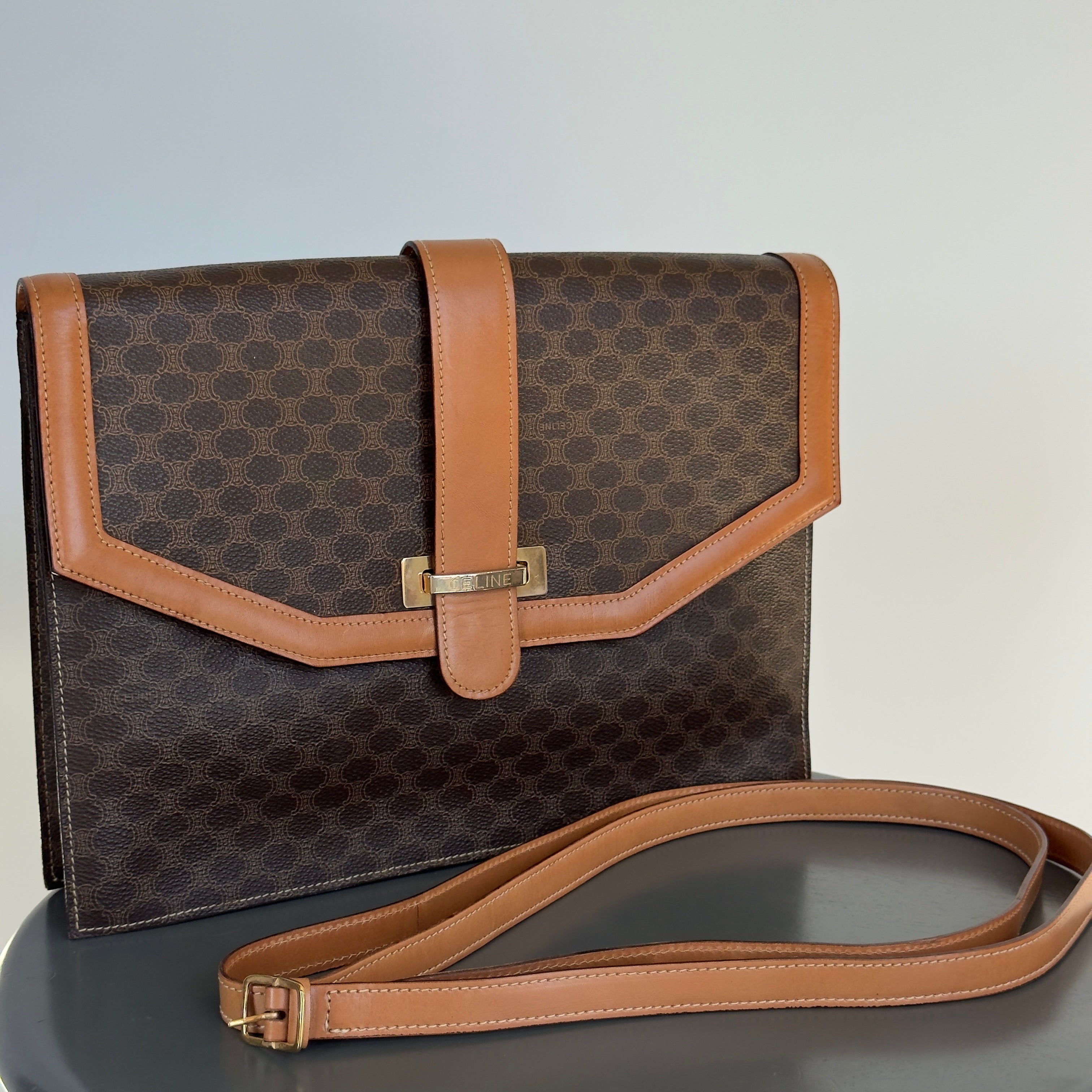 Celine Macadam Triomphe Crossbody Flap Bag - Queen May