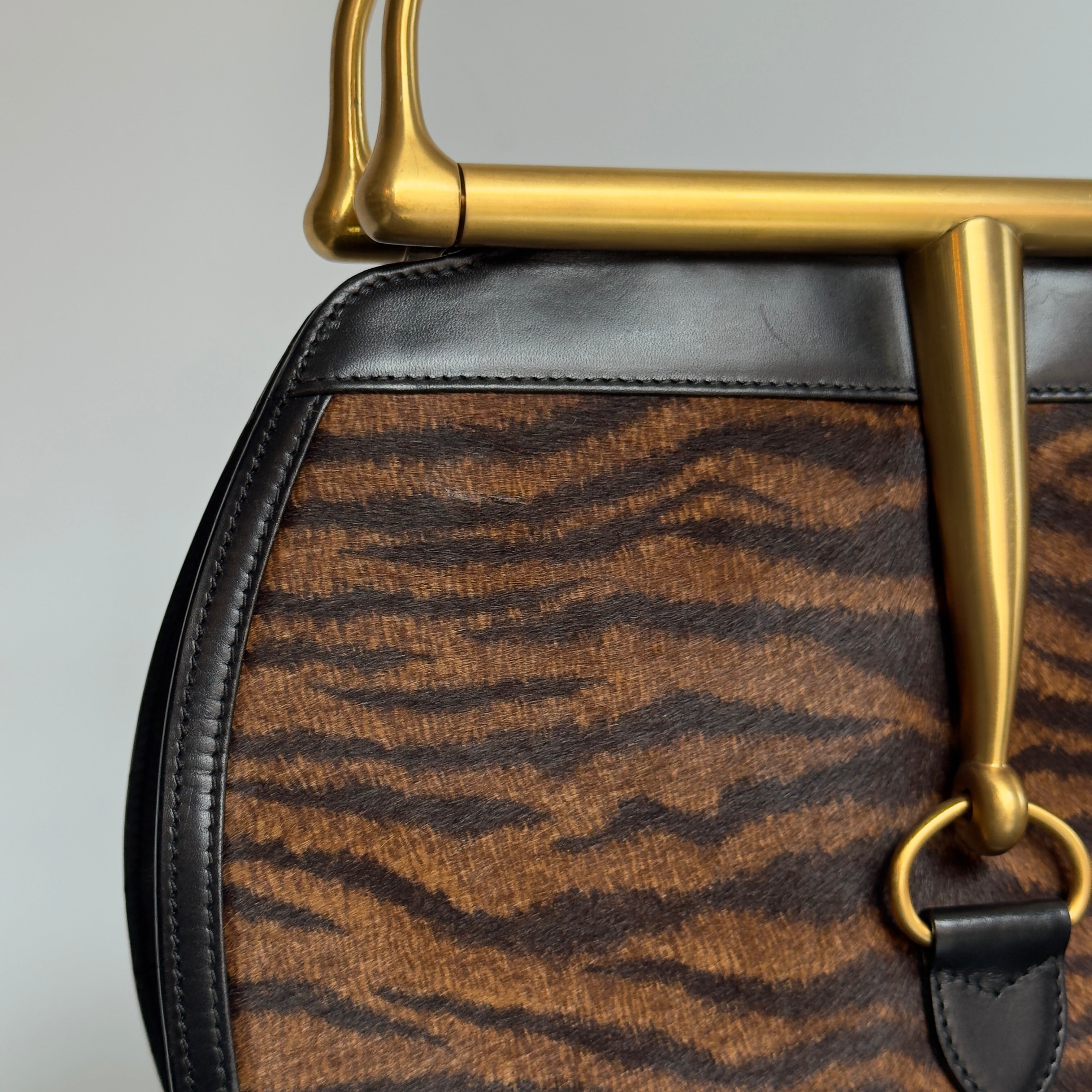 Ultra Rare Gucci Vintage Snafflebit Bag with Ponyhair Detail - Queen May