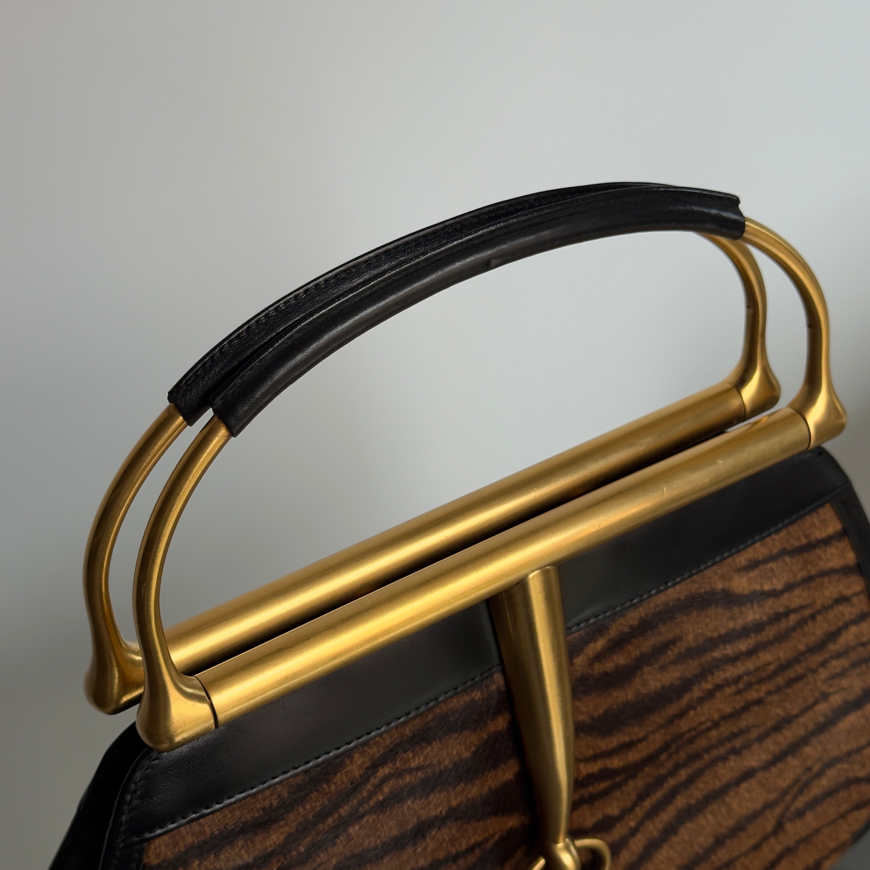 Ultra Rare Gucci Vintage Snafflebit Bag with Ponyhair Detail - Queen May