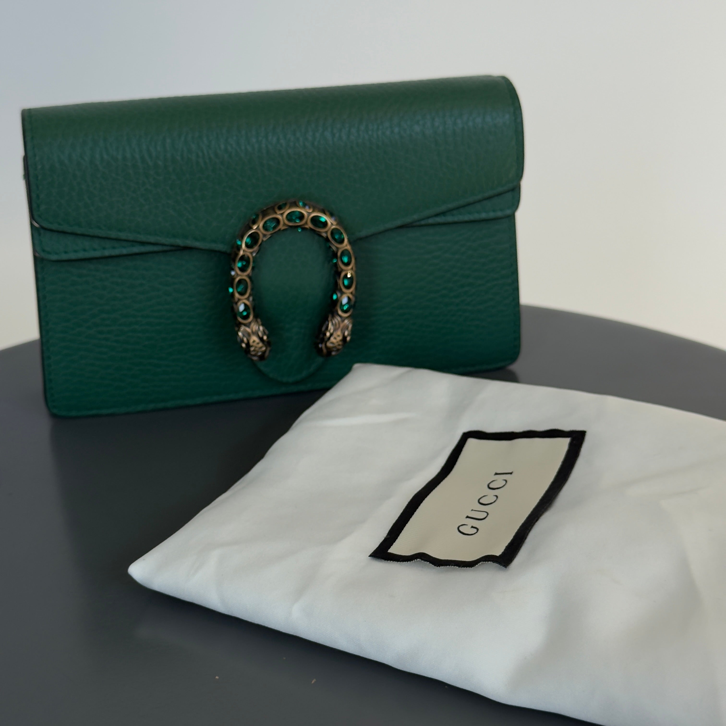 Gucci Dollar Green Calfskin Super Mini Dionysus Crossbody Bag - Queen May