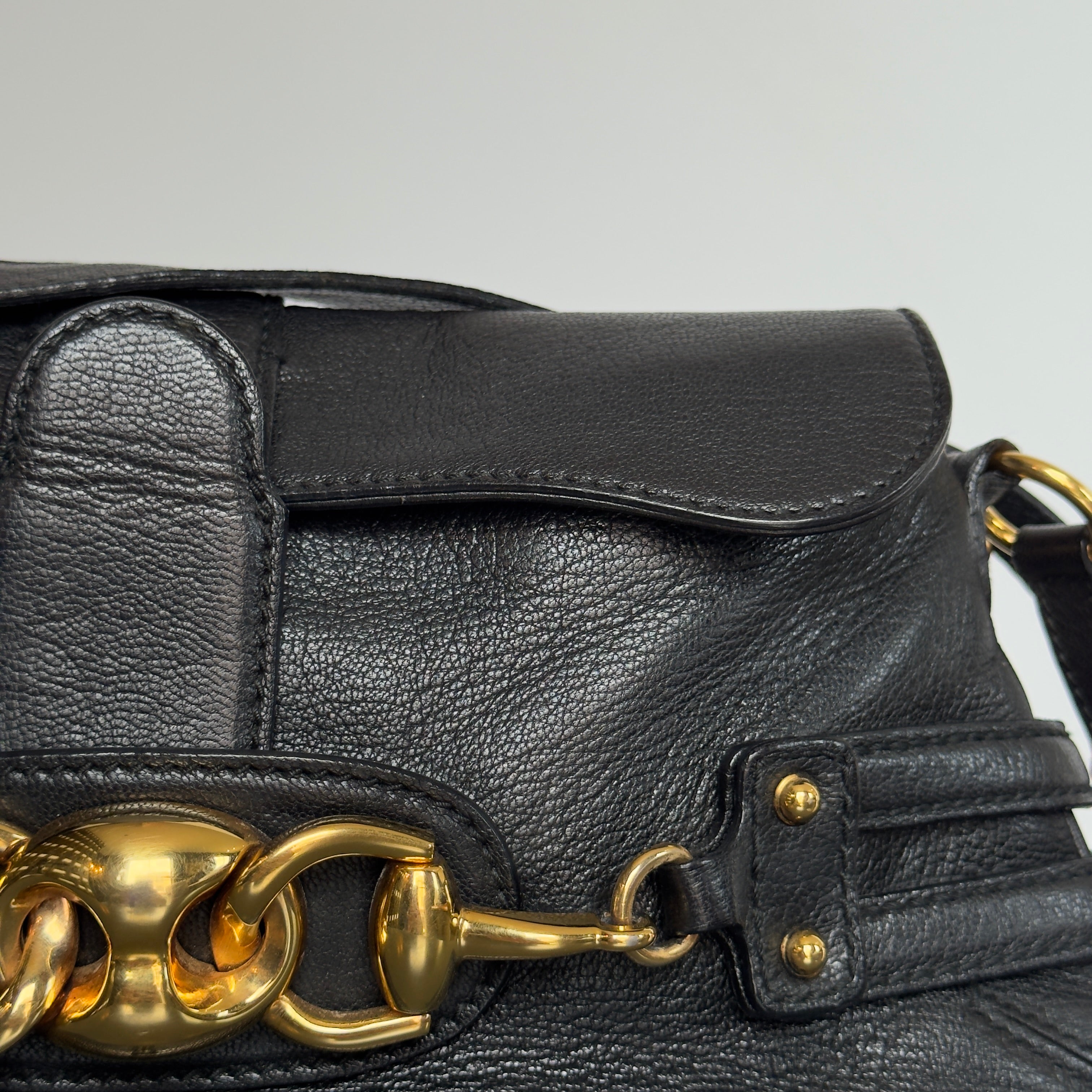 Gucci Leather Horsebit Chain Flap Shoulder Bag Tom Ford Era - Queen May