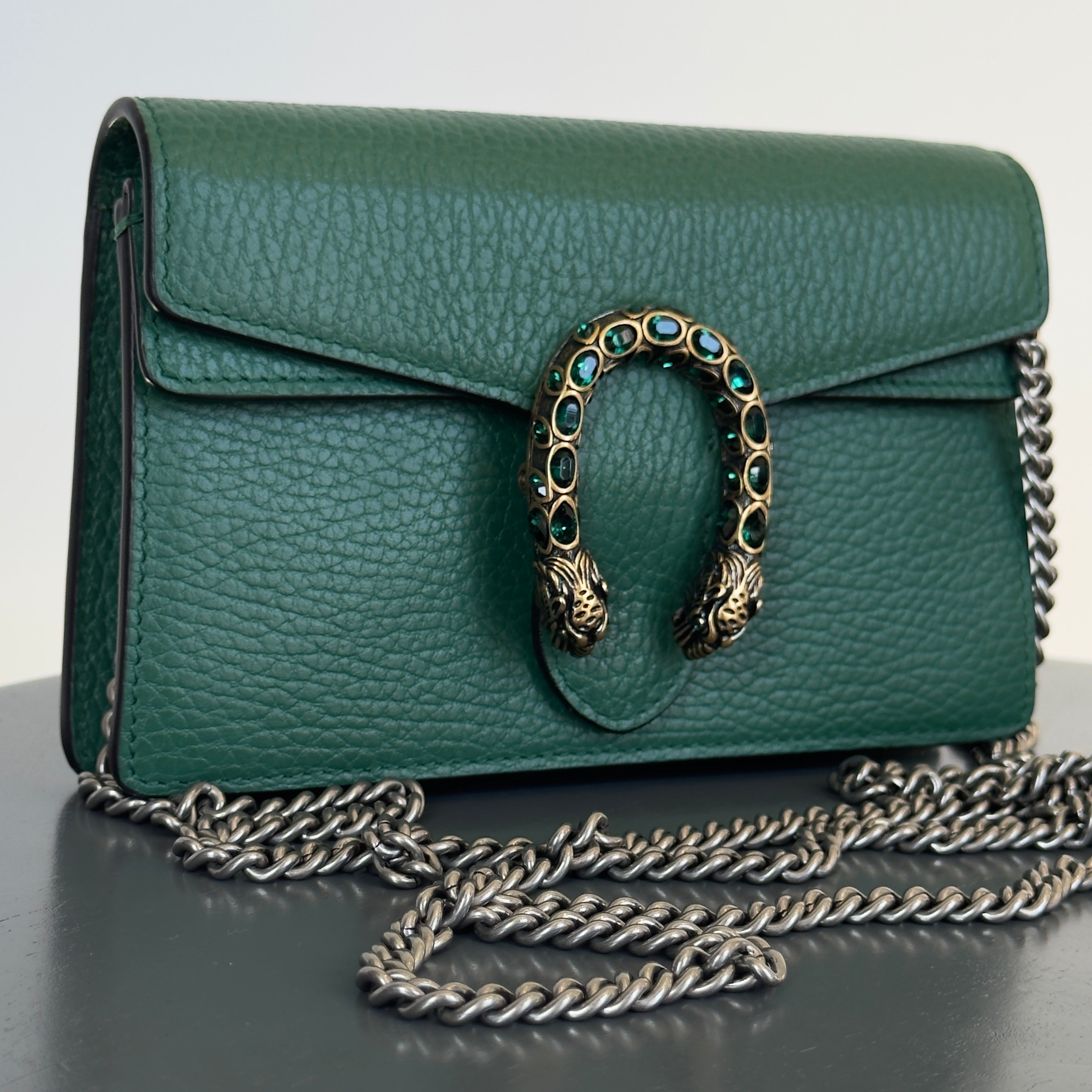 Gucci Dollar Green Calfskin Super Mini Dionysus Crossbody Bag - Queen May