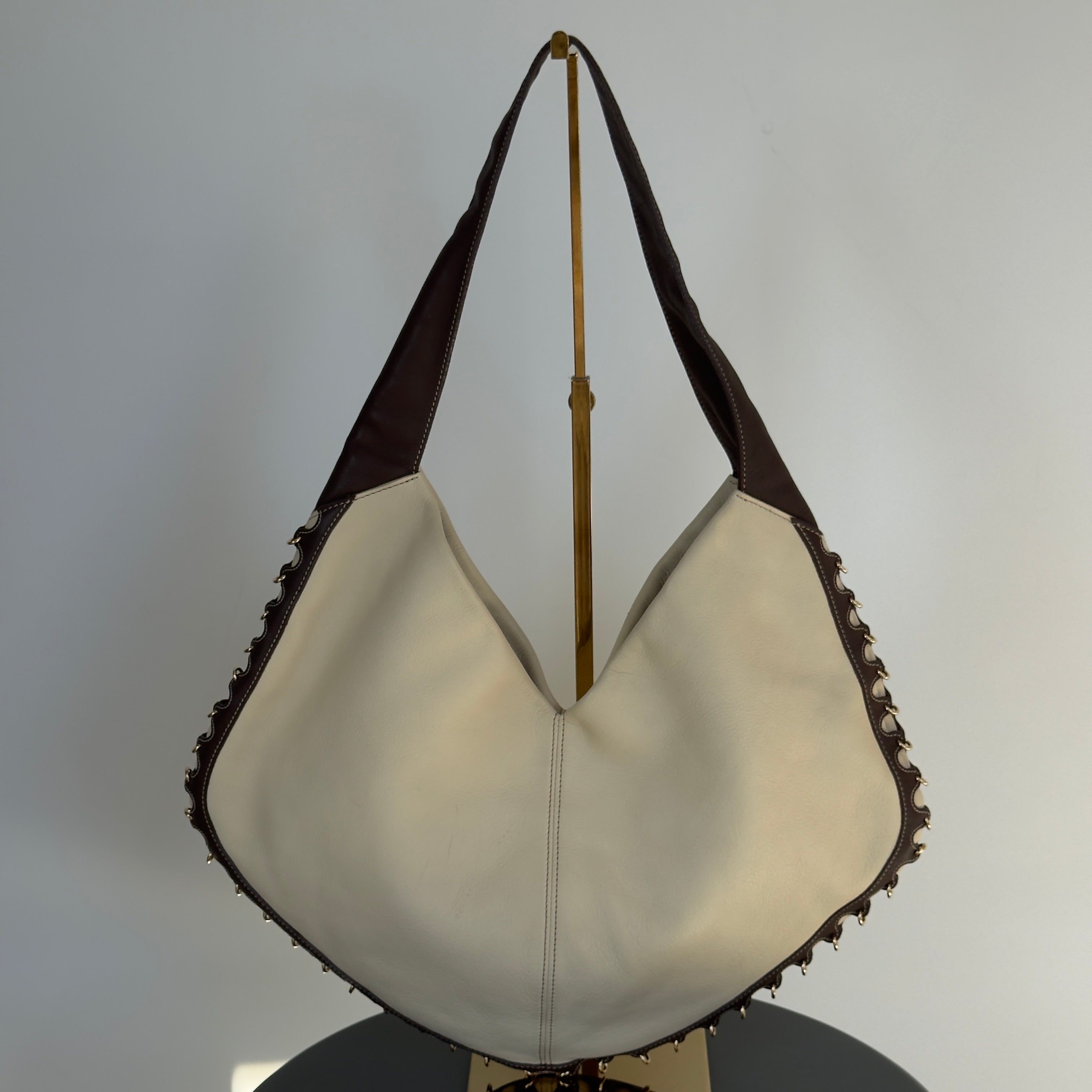 Loewe Half Moon Hobo Bag Cream Leather - Queen May