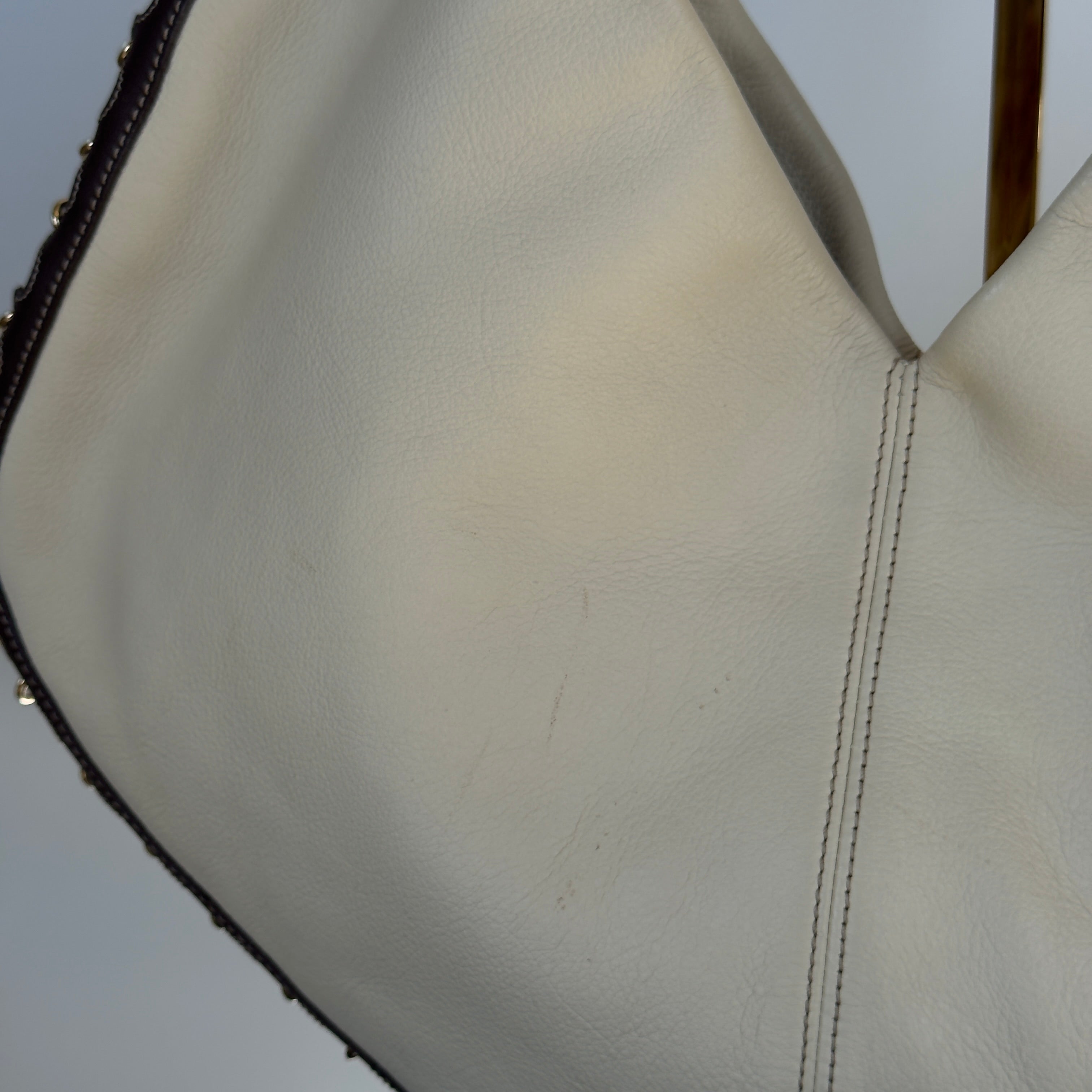 Loewe Half Moon Hobo Bag Cream Leather - Queen May