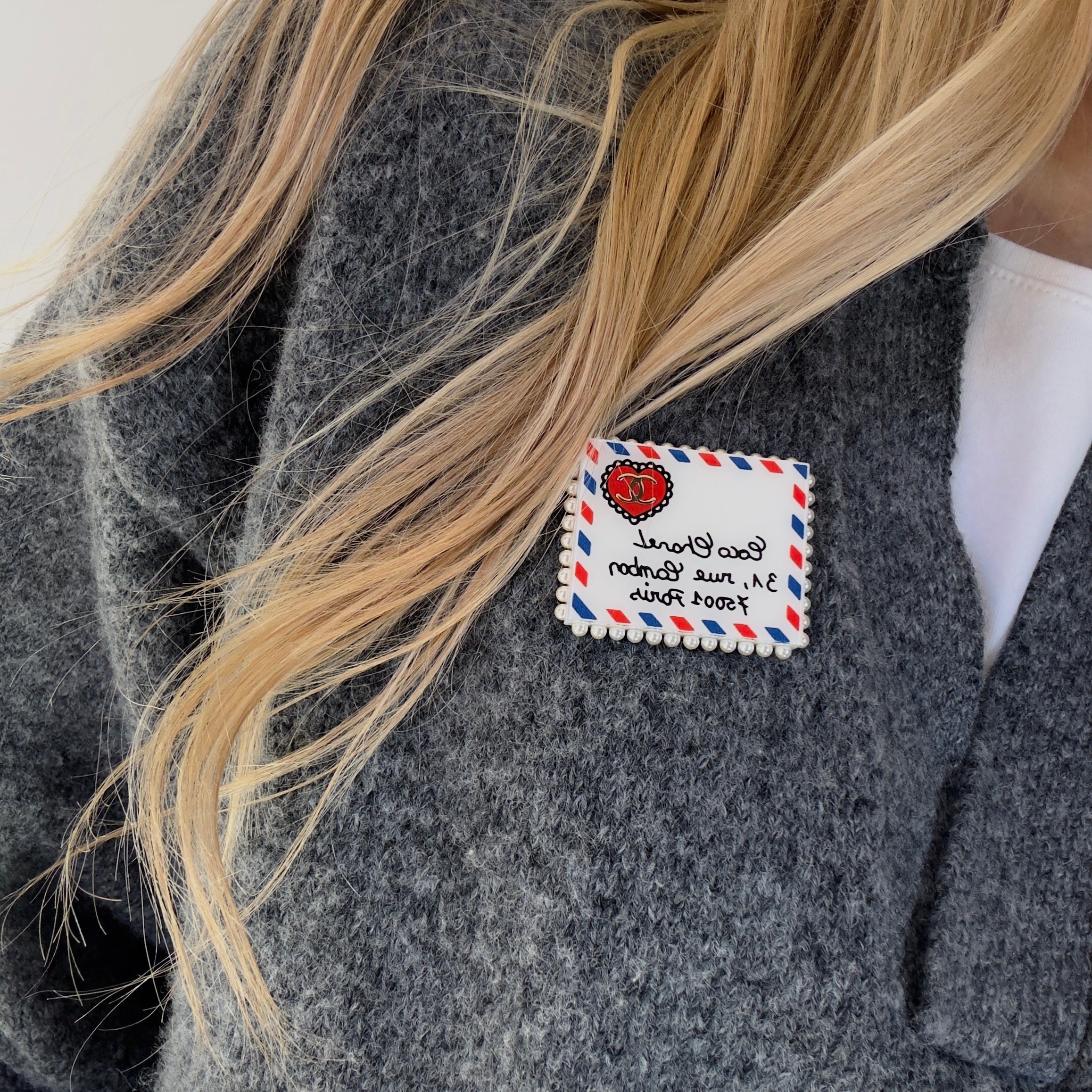 Chanel Airmail Letter Brooch - Queen May