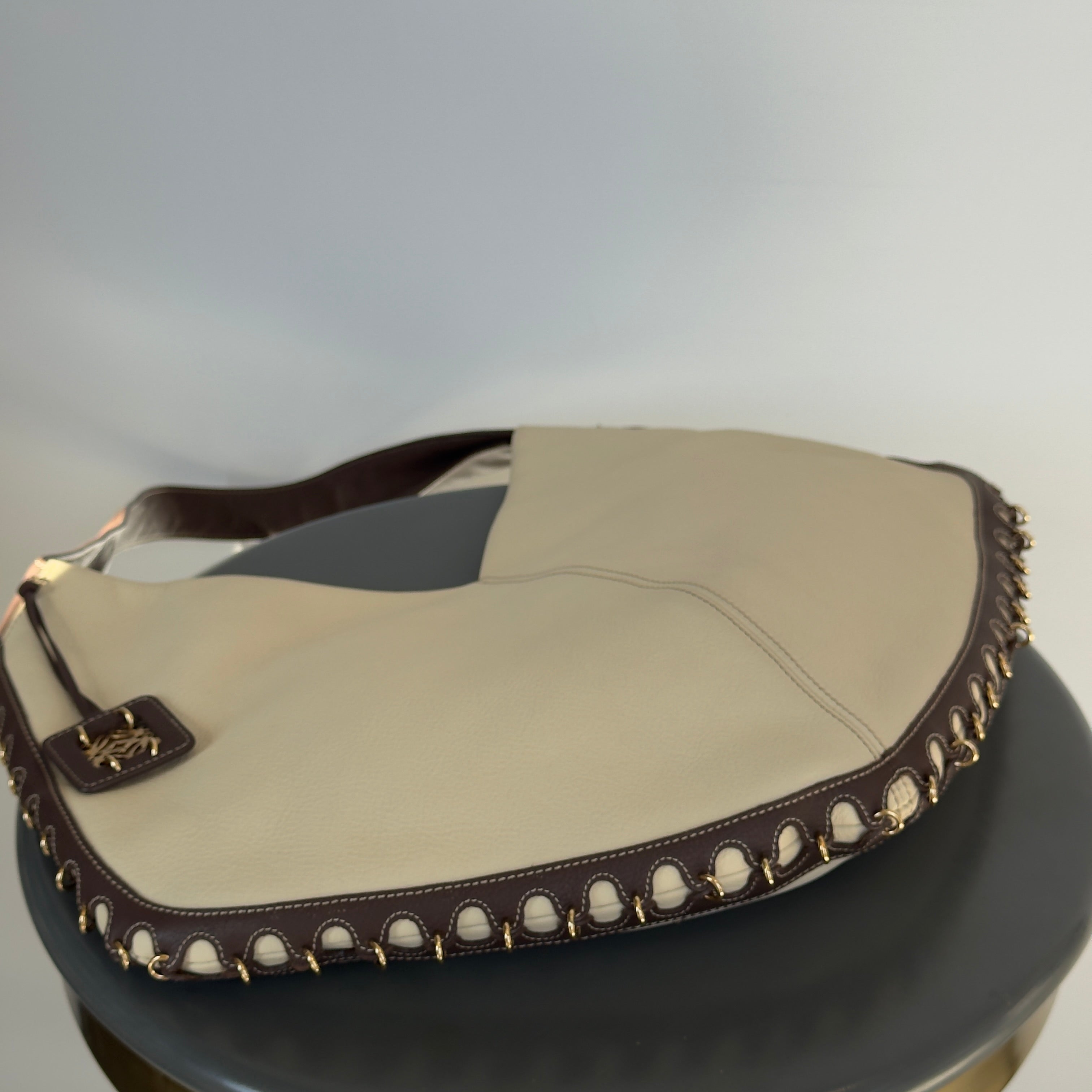 Loewe Half Moon Hobo Bag Cream Leather - Queen May