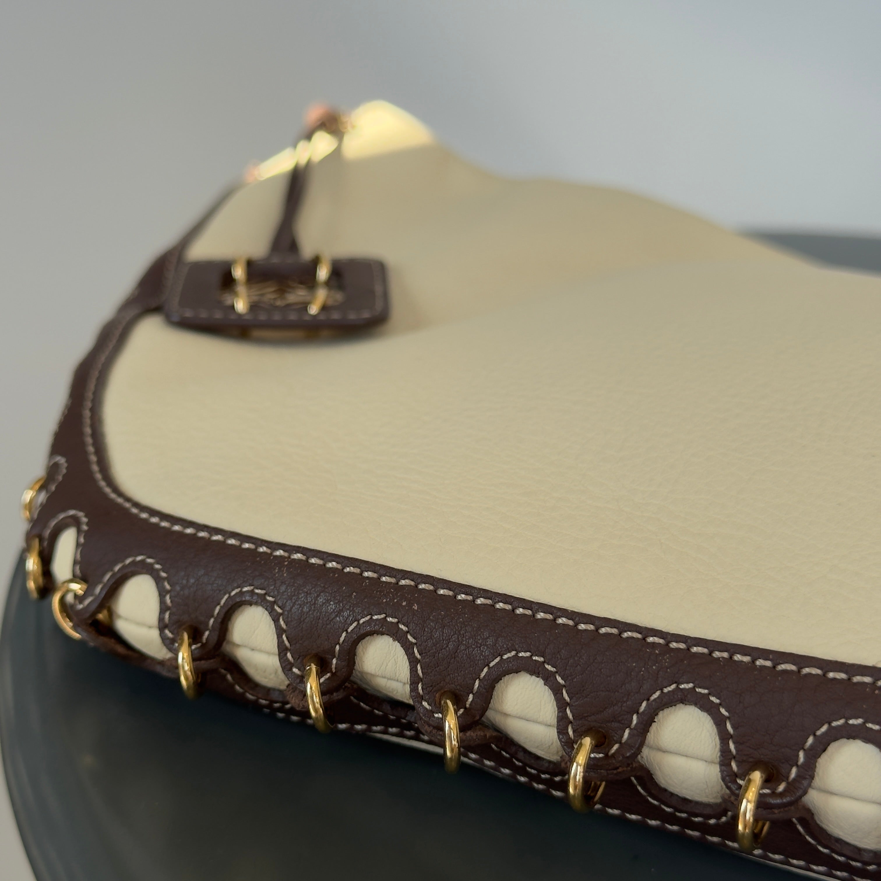 Loewe Half Moon Hobo Bag Cream Leather - Queen May